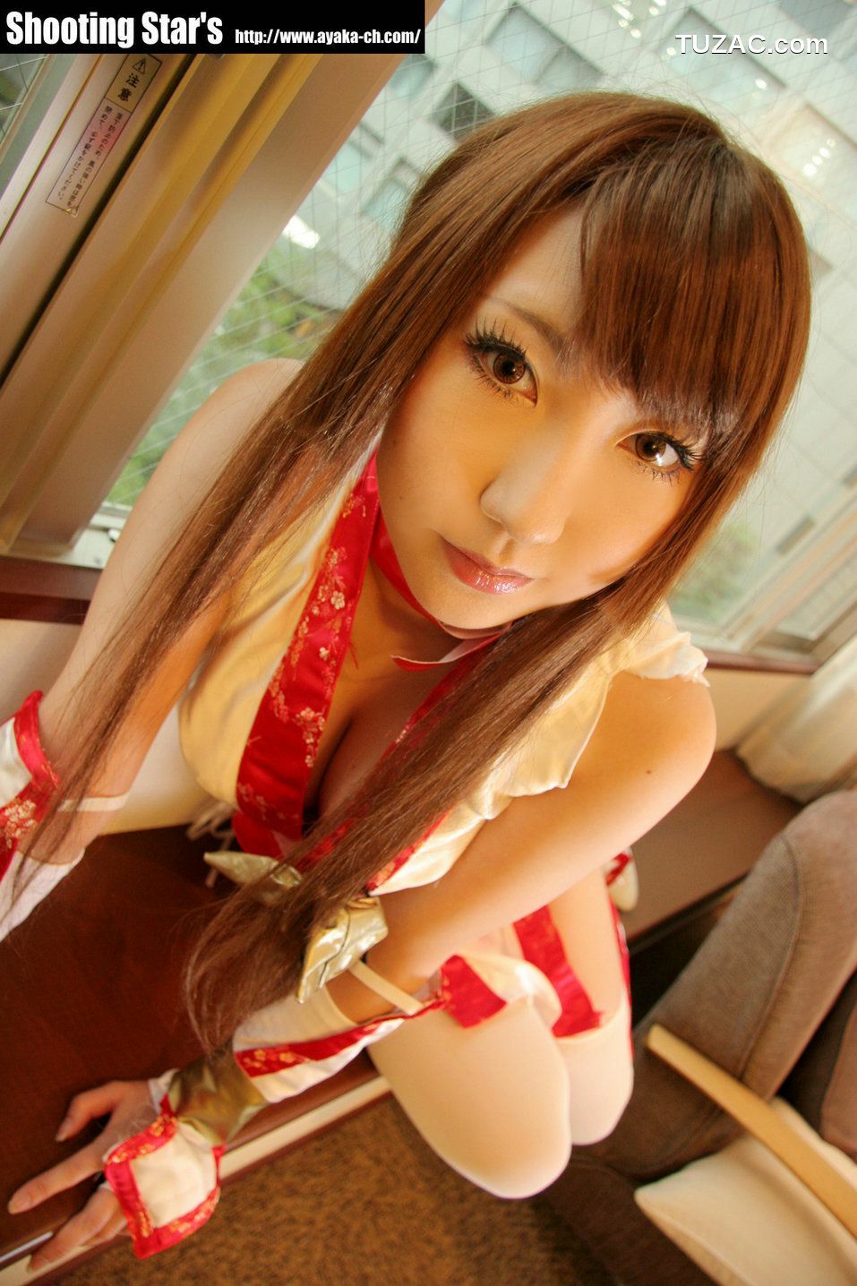 日本CosPlay_绫香 (Sakuサク) 《Dead Or Alive》-霞-Kasumi 红色 写真集