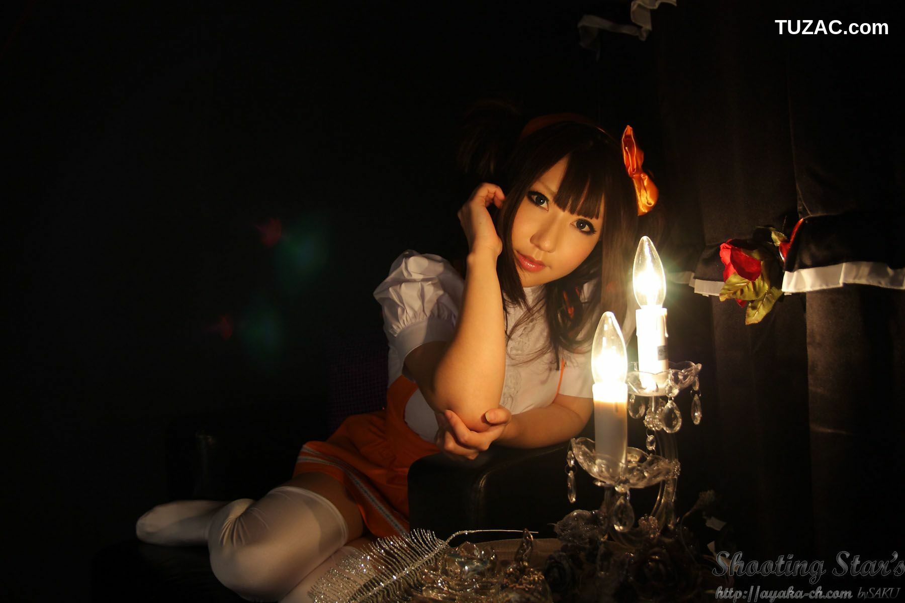 日本CosPlay_绫香 (サク Saku Ayaka)  Waitress+Cheerleader [Sakuyabime] 写真集[62P]