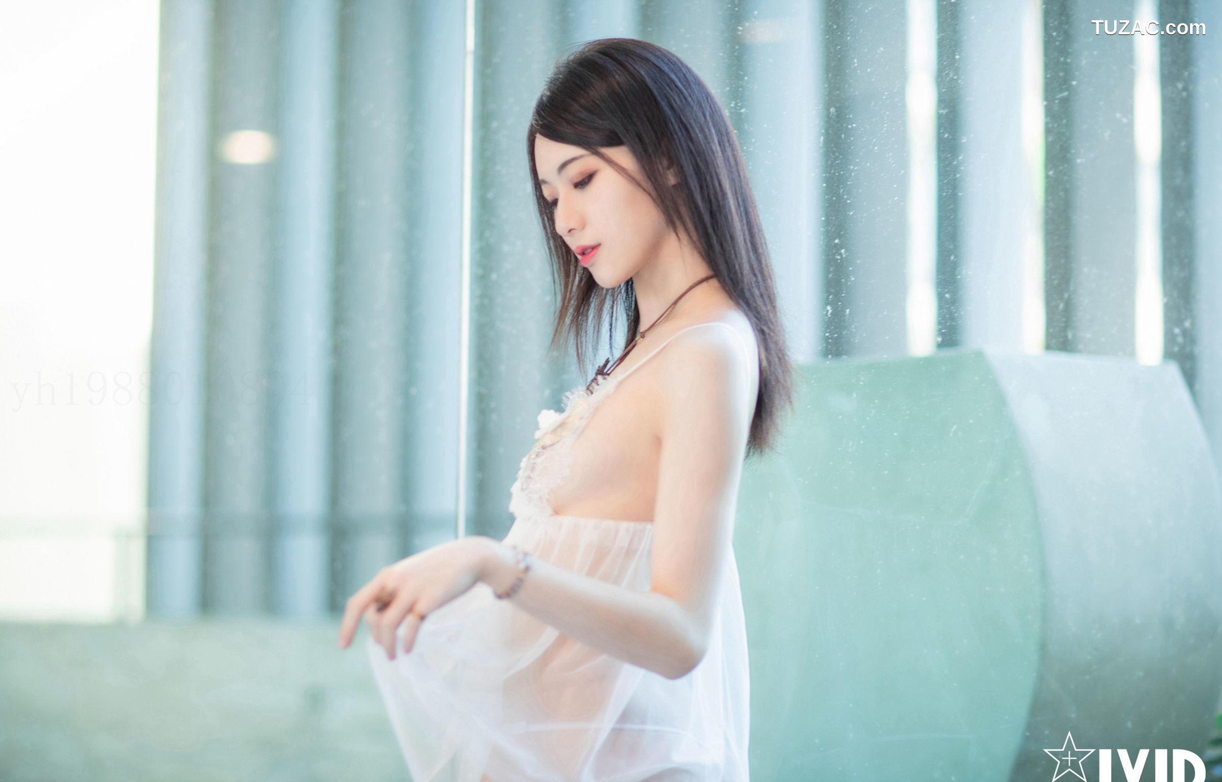 JVID-阿黎-性感爆棚の黑白蕾絲睡衣