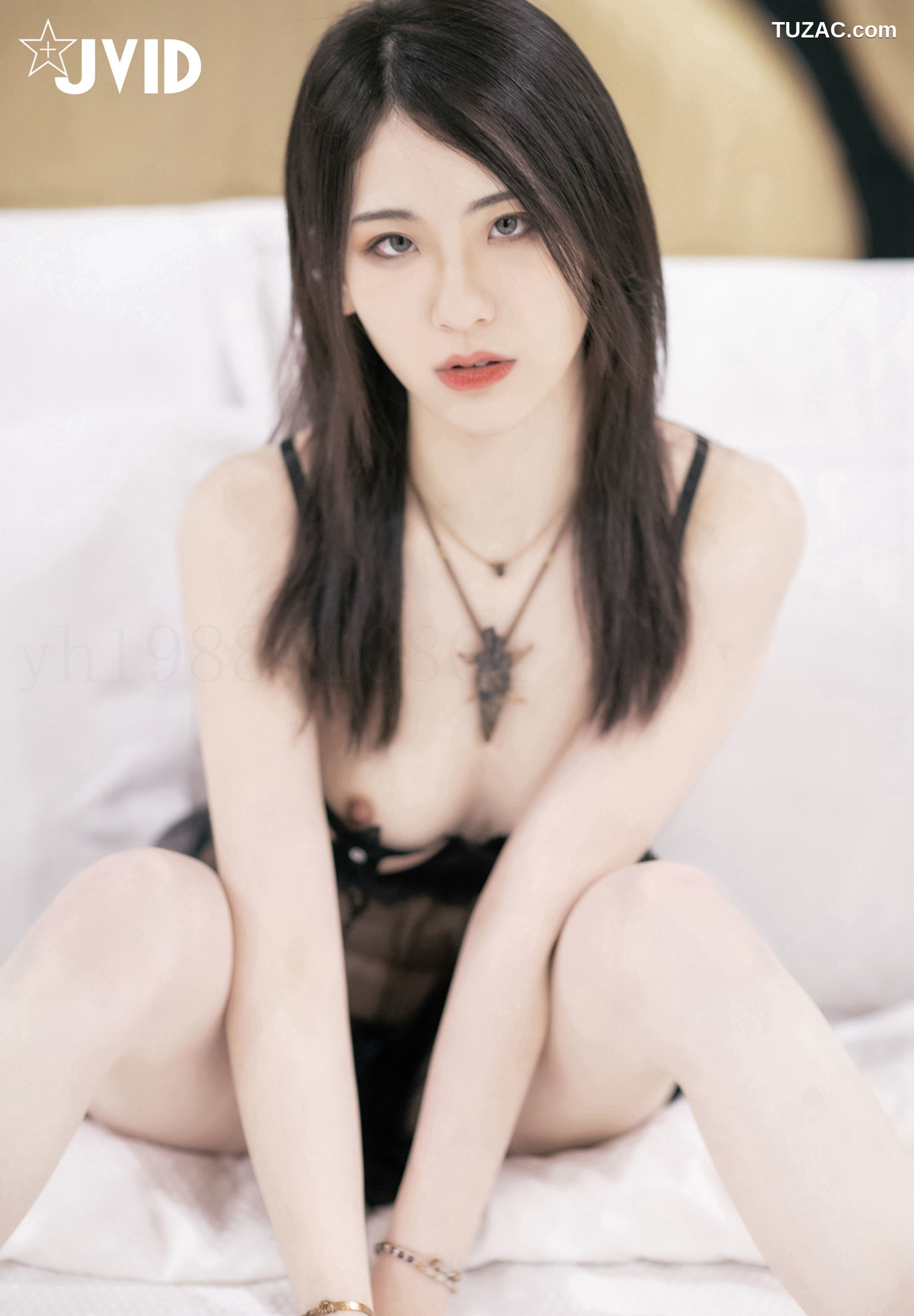 JVID-阿黎-性感爆棚の黑白蕾絲睡衣