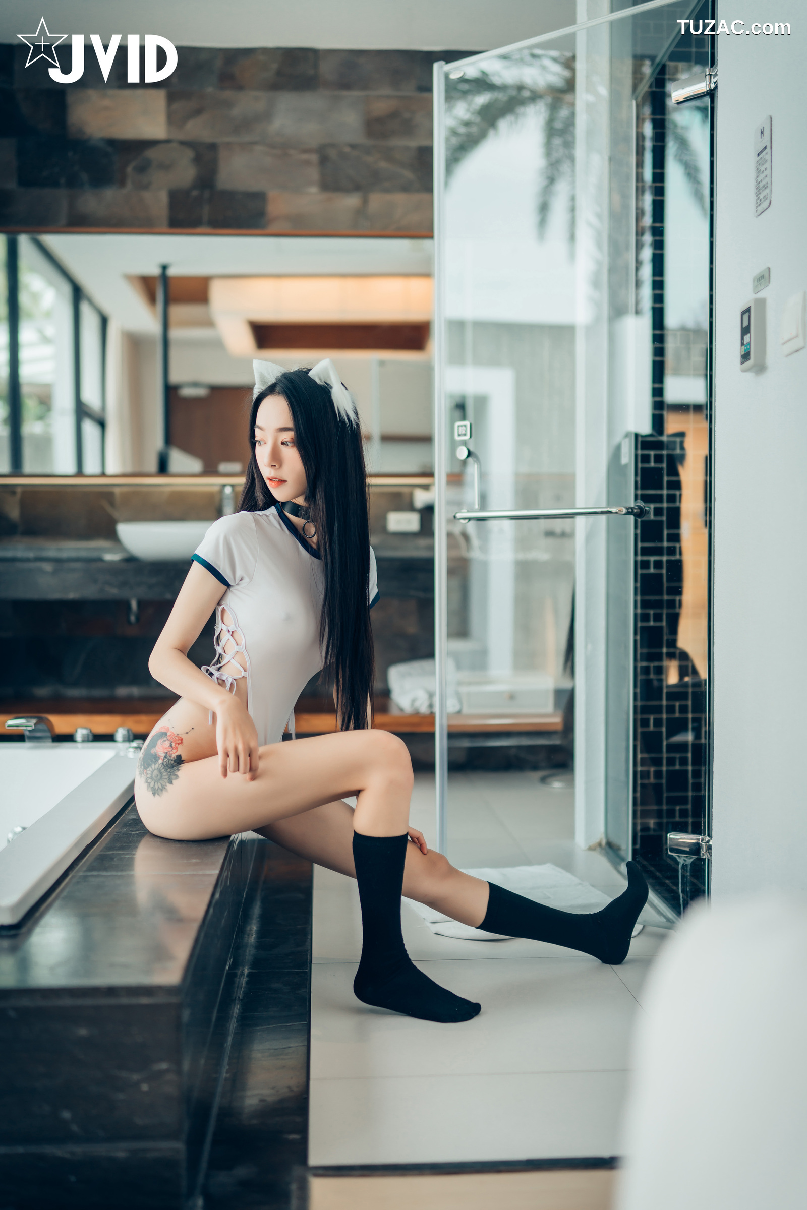 JVID-飘飘-猫娘女友-全真空死库水女仆-足控-激凸透点-2021.02.22