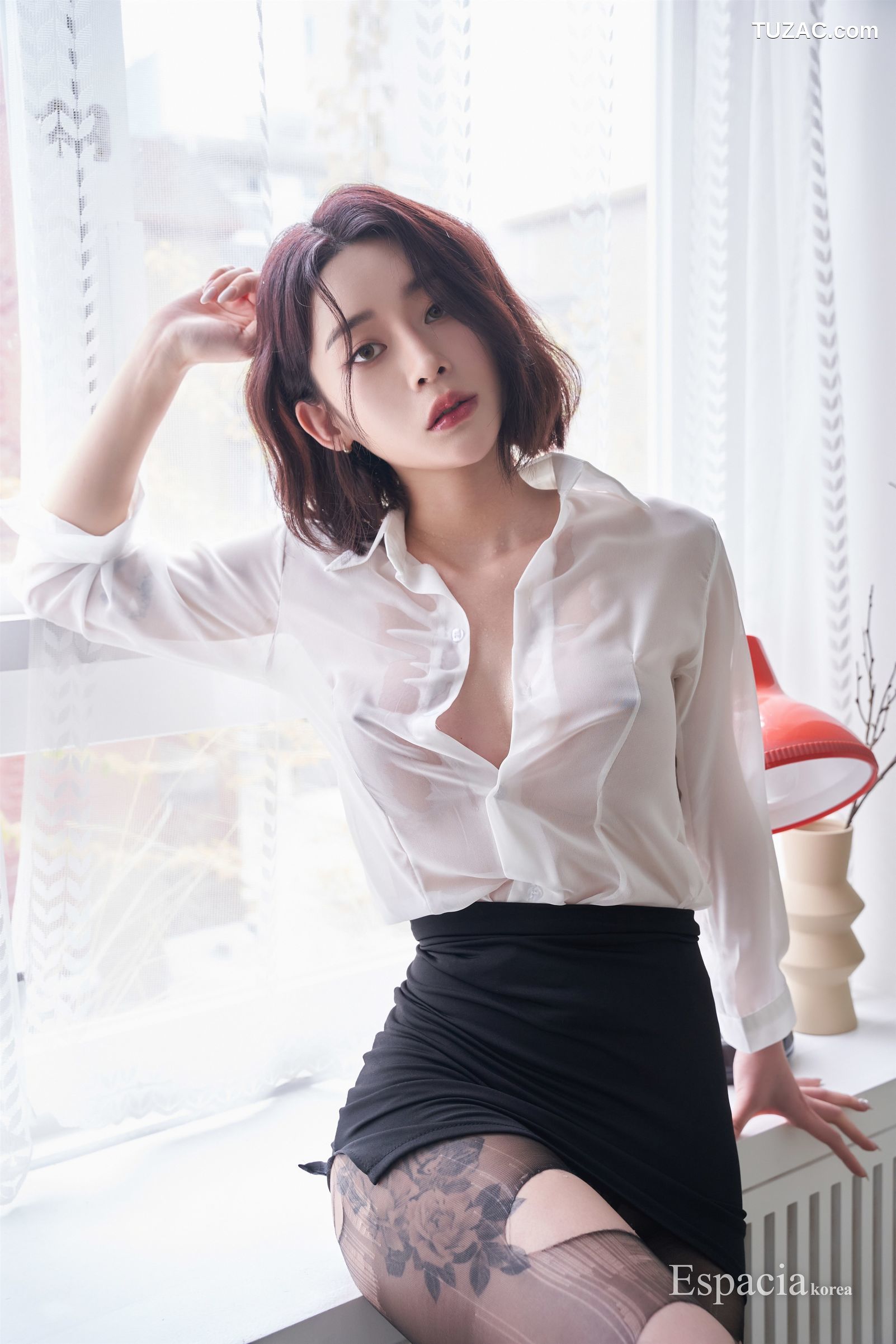 Rahee-EHC-045-白衬衫湿身凸点黑短裙