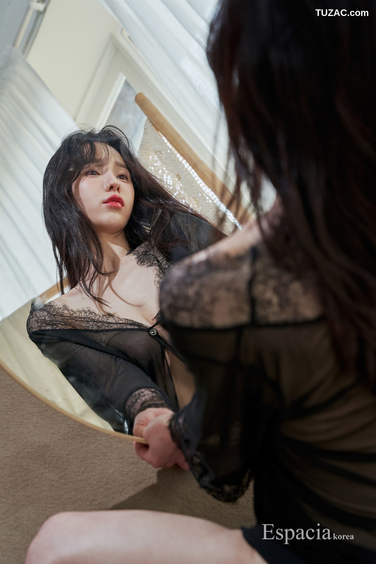Yunha-윤하-黑蕾丝透视薄纱-EHC-053