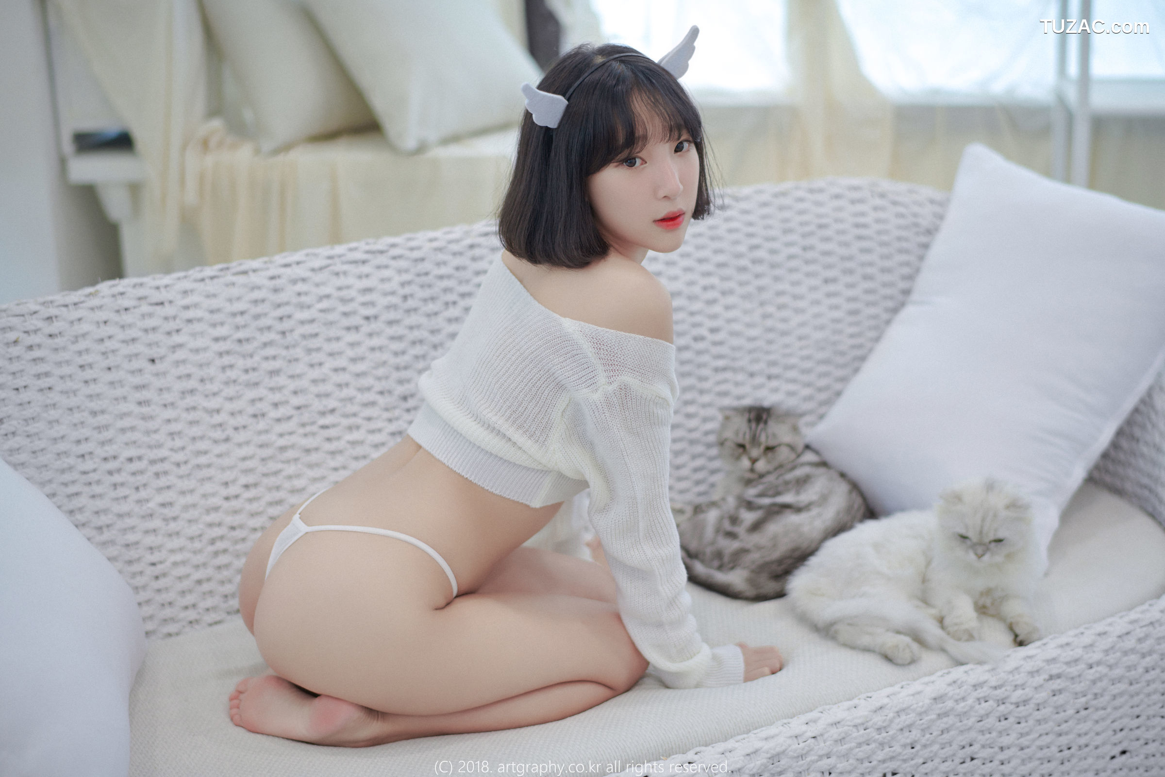 姜仁卿-ARTGRAVIA-039-白猫少女-奶牛尤物-Inkyung