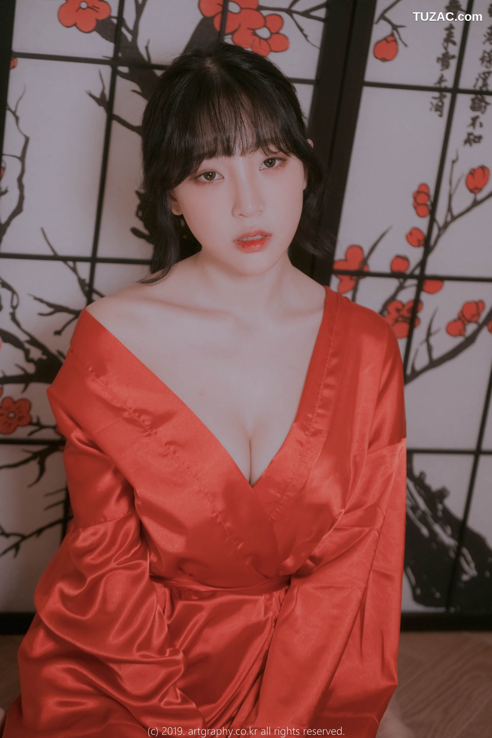 姜仁卿-ARTGRAVIA-069-透视睡衣-红色睡袍-Inkyung