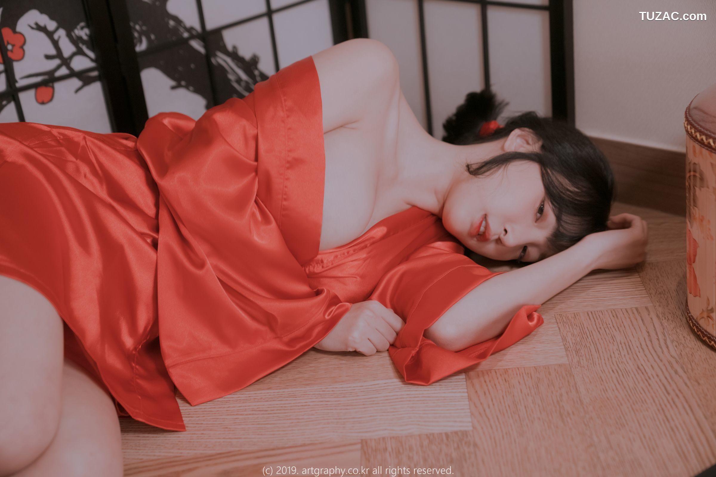 姜仁卿-ARTGRAVIA-069-透视睡衣-红色睡袍-Inkyung
