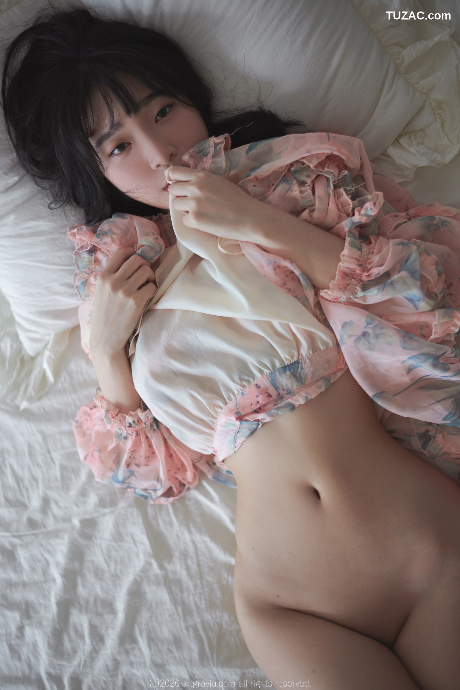 姜仁卿-ARTGRAVIA-164-粉媚睡衣-湿身猫女郎-Inkyung