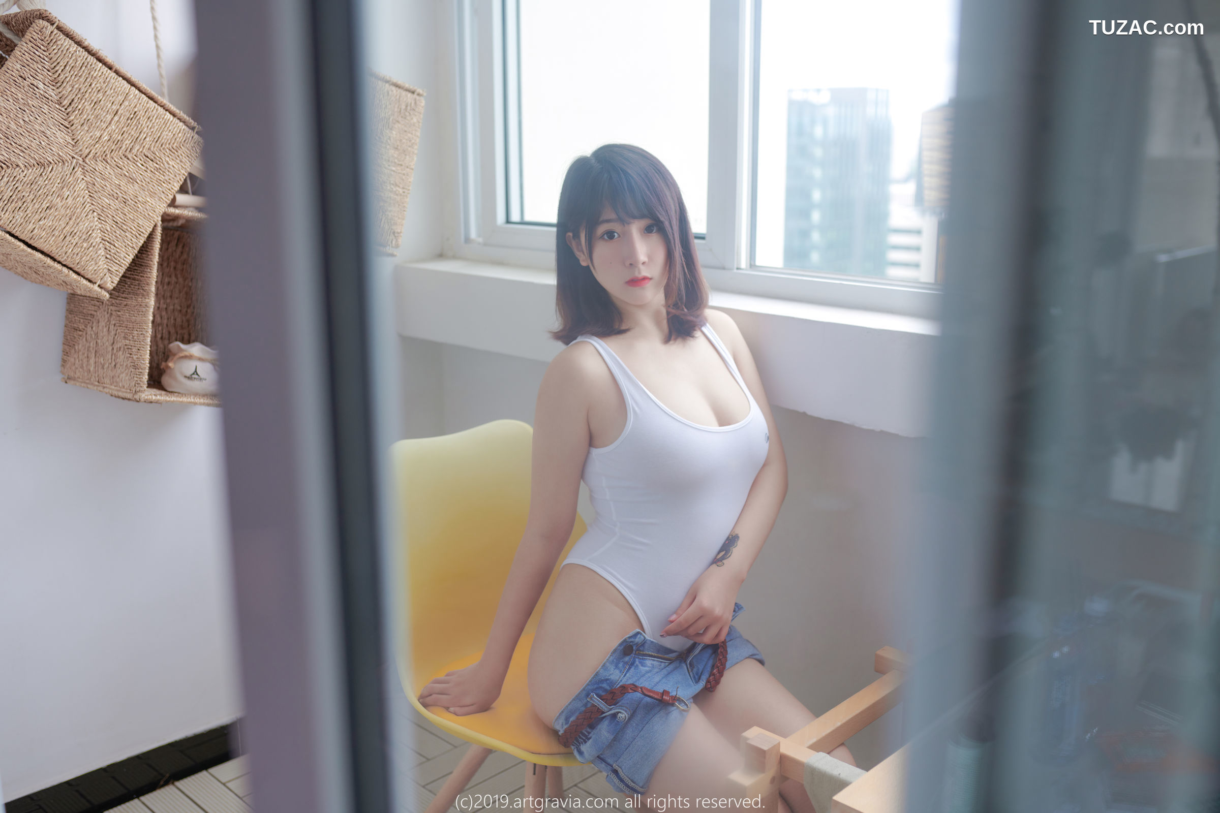 猫九酱-Sakura-高叉连体衣-齐逼小短裙-ArtGravia-111