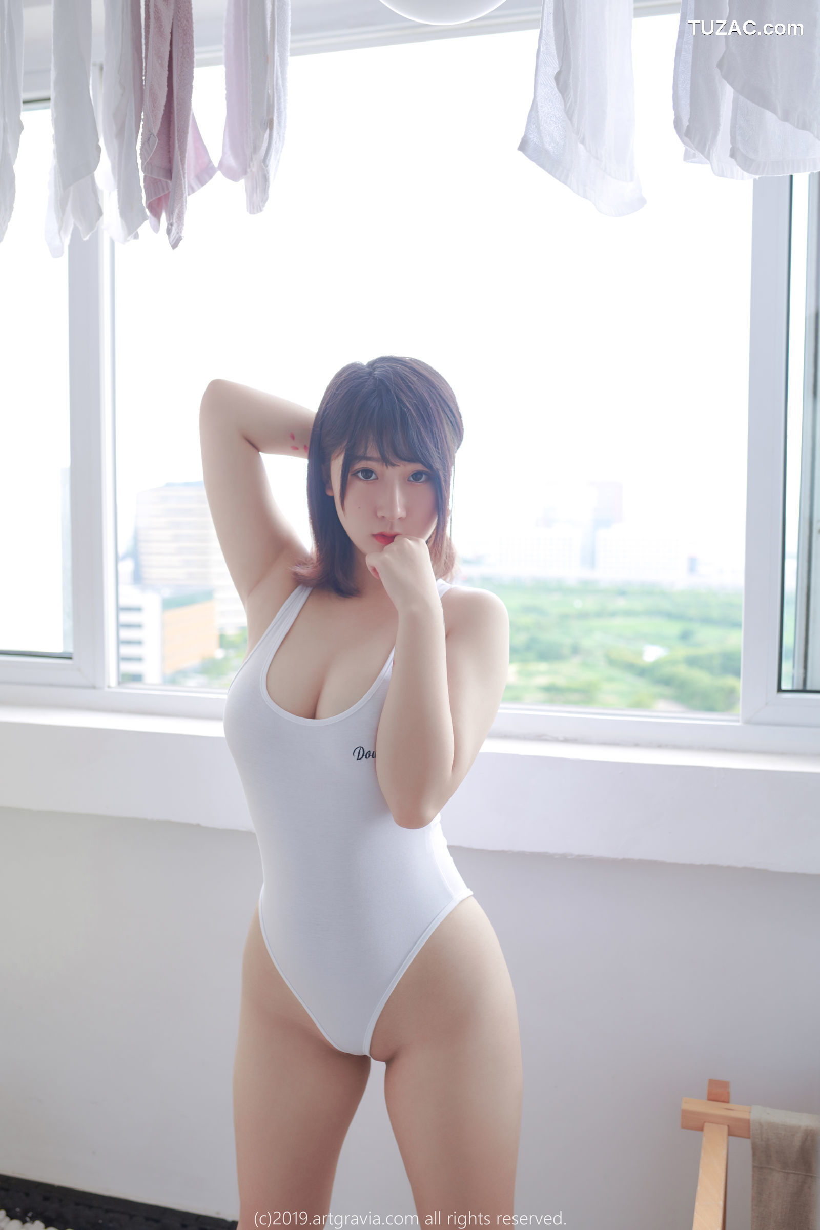 猫九酱-Sakura-高叉连体衣-齐逼小短裙-ArtGravia-111