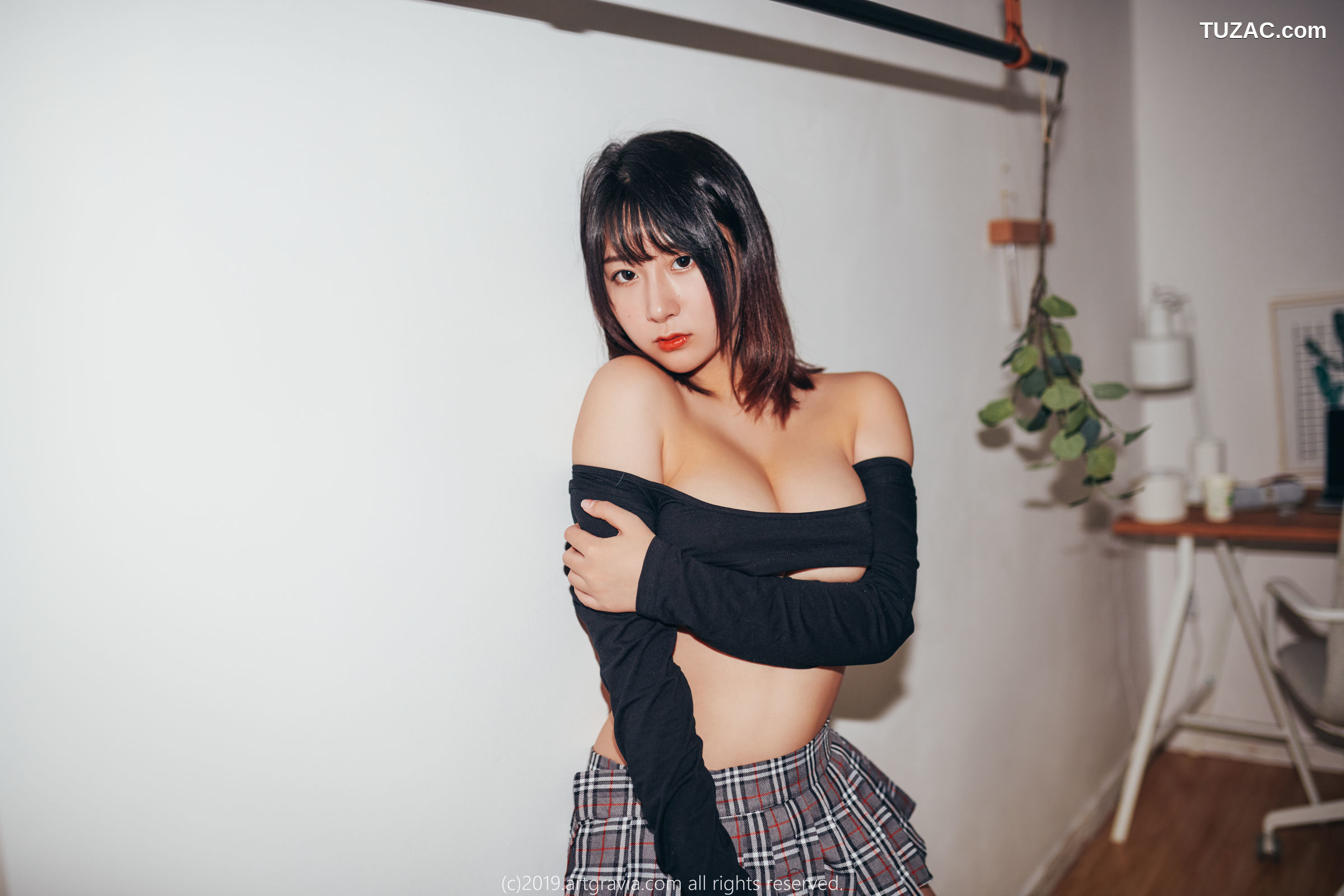 猫九酱-Sakura-高叉连体衣-齐逼小短裙-ArtGravia-111