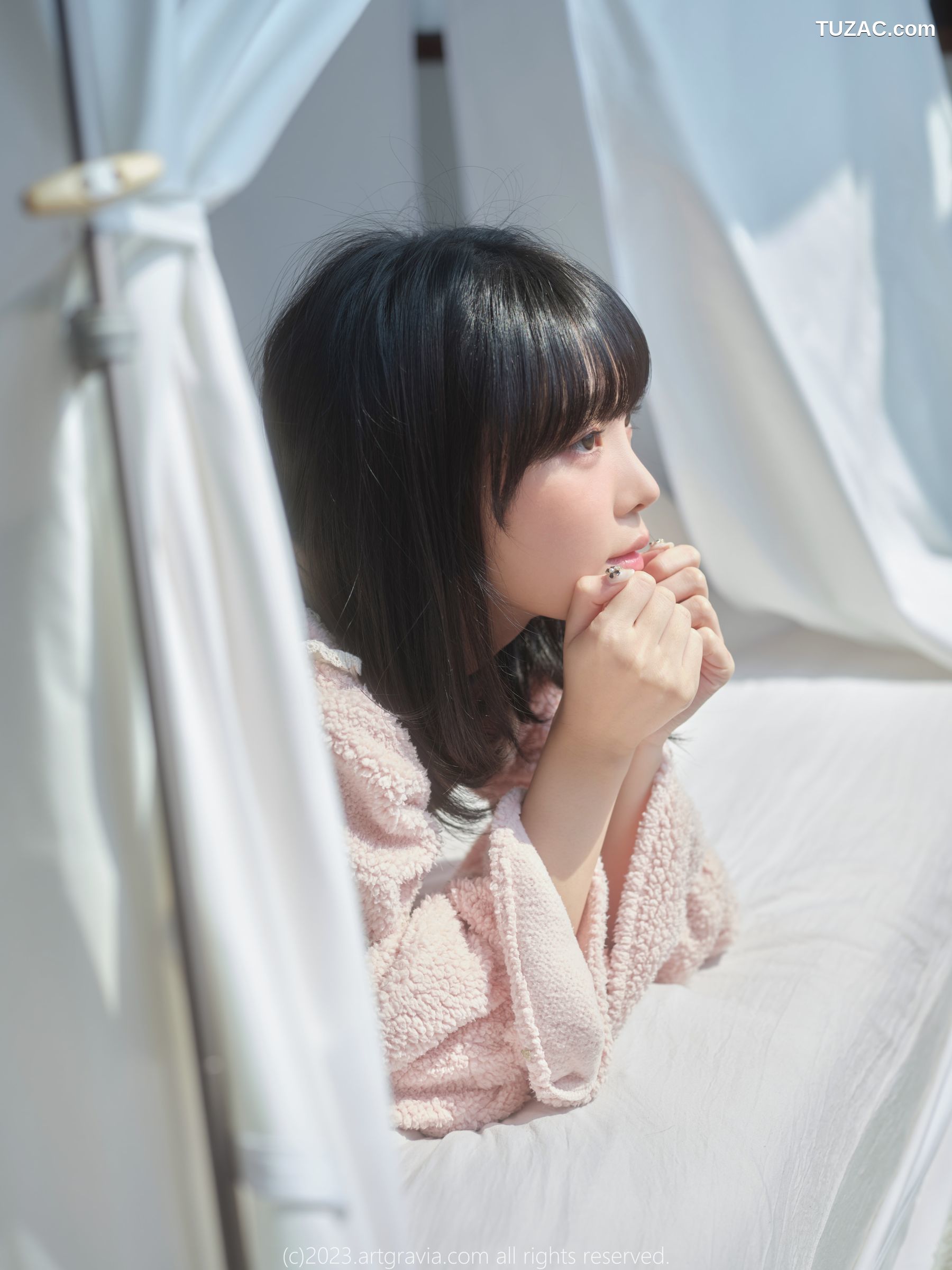 韩国美女-Kang-Inkyung-粉色睡衣-AG-Vol.537