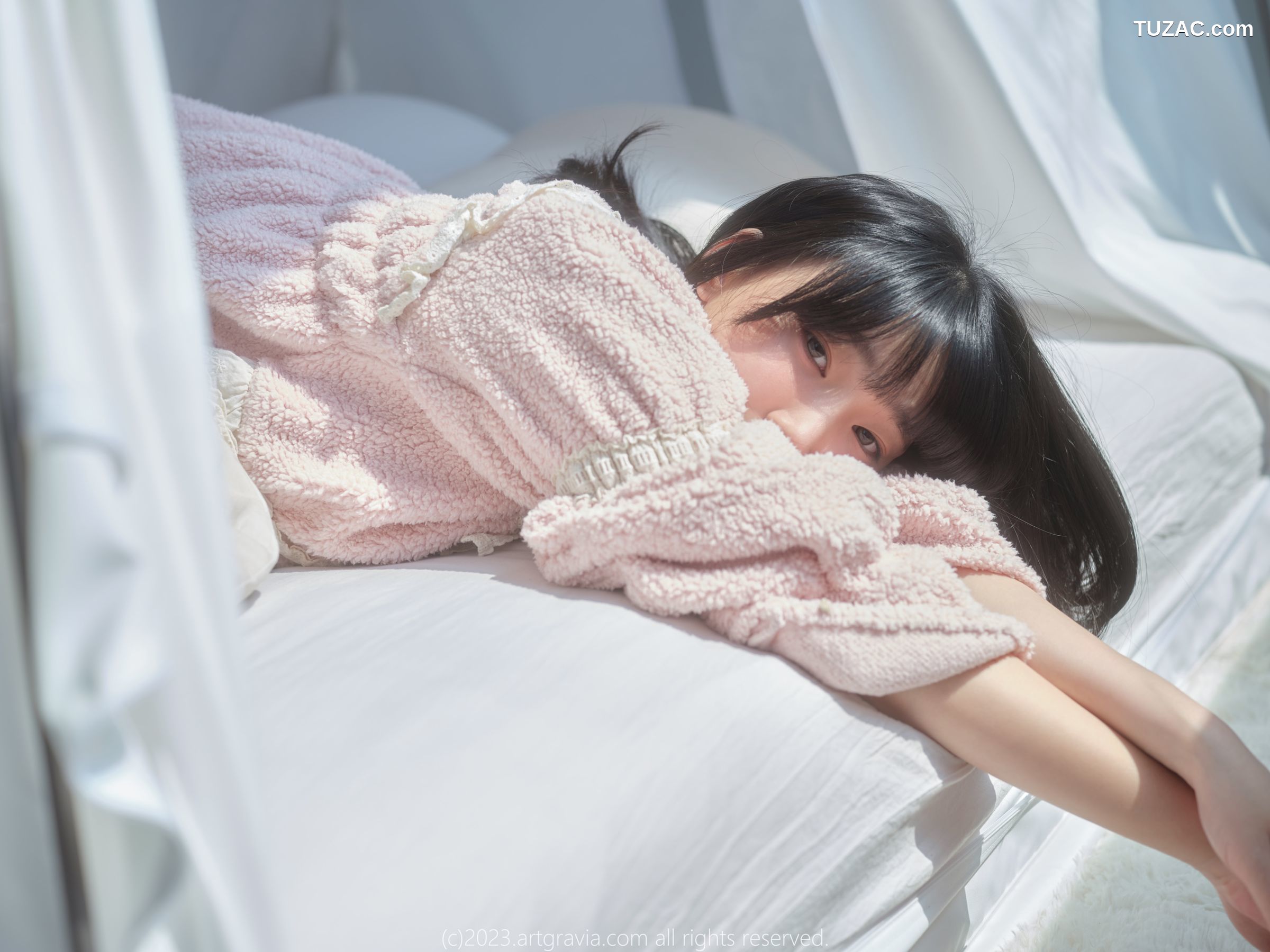 韩国美女-Kang-Inkyung-粉色睡衣-AG-Vol.537