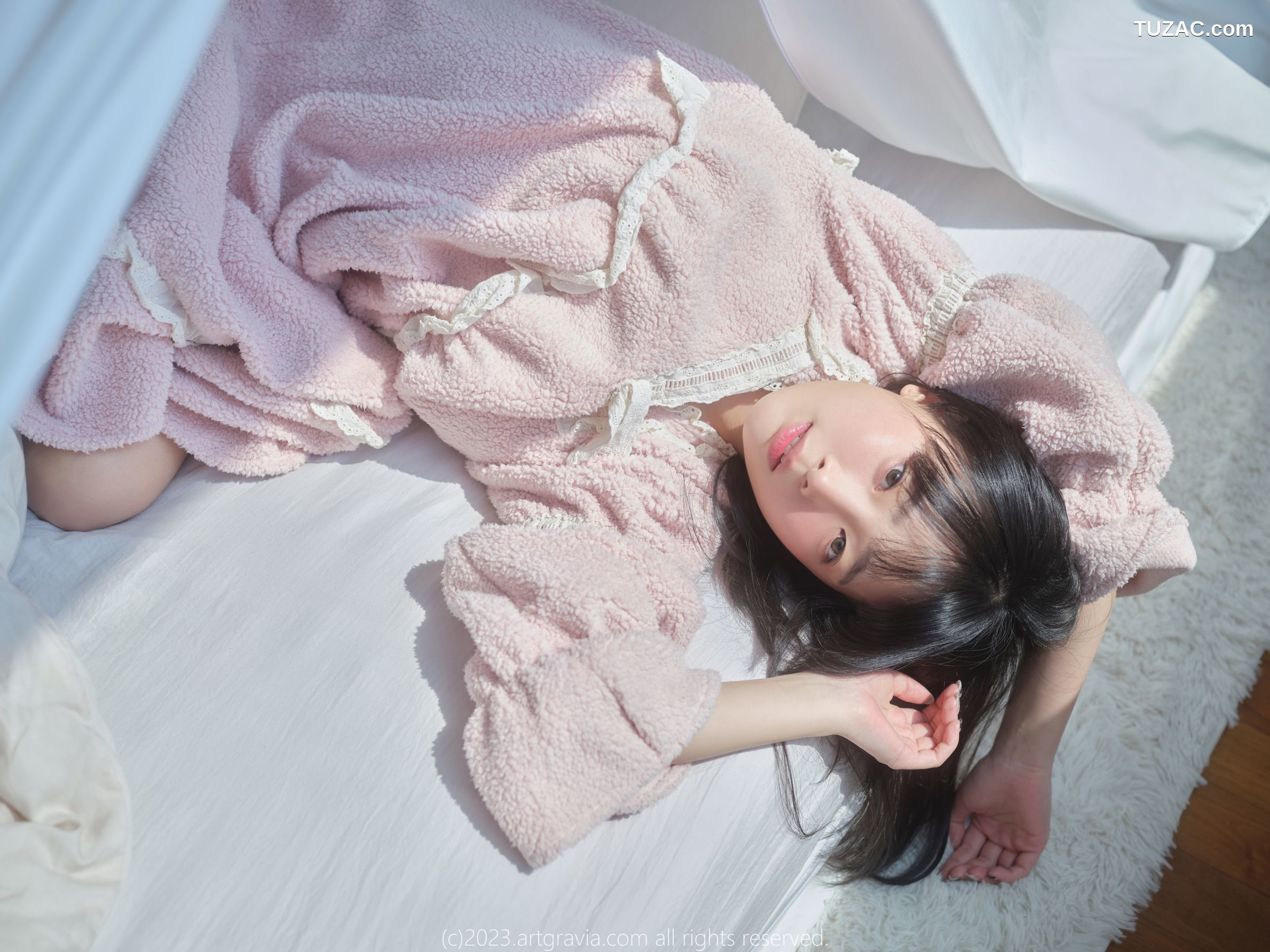 韩国美女-Kang-Inkyung-粉色睡衣-AG-Vol.537