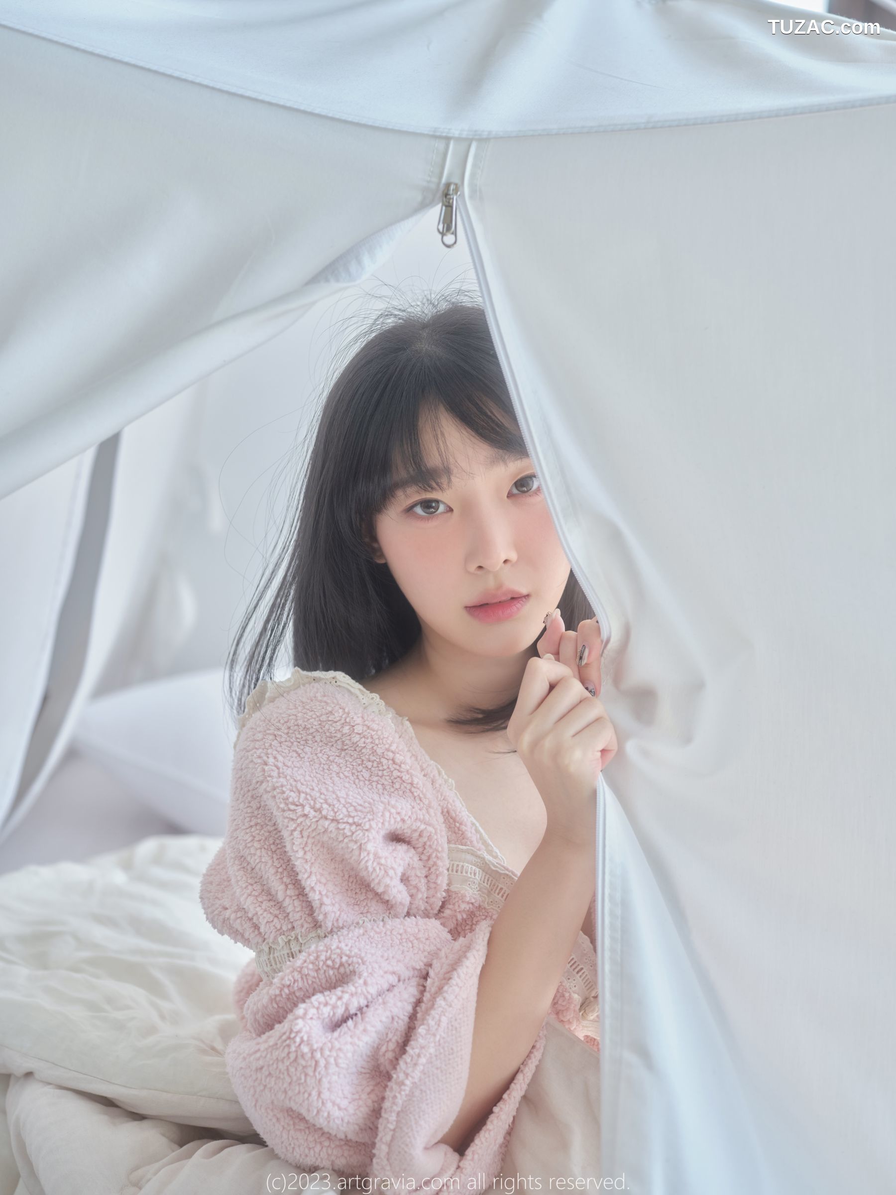 韩国美女-Kang-Inkyung-粉色睡衣-AG-Vol.537