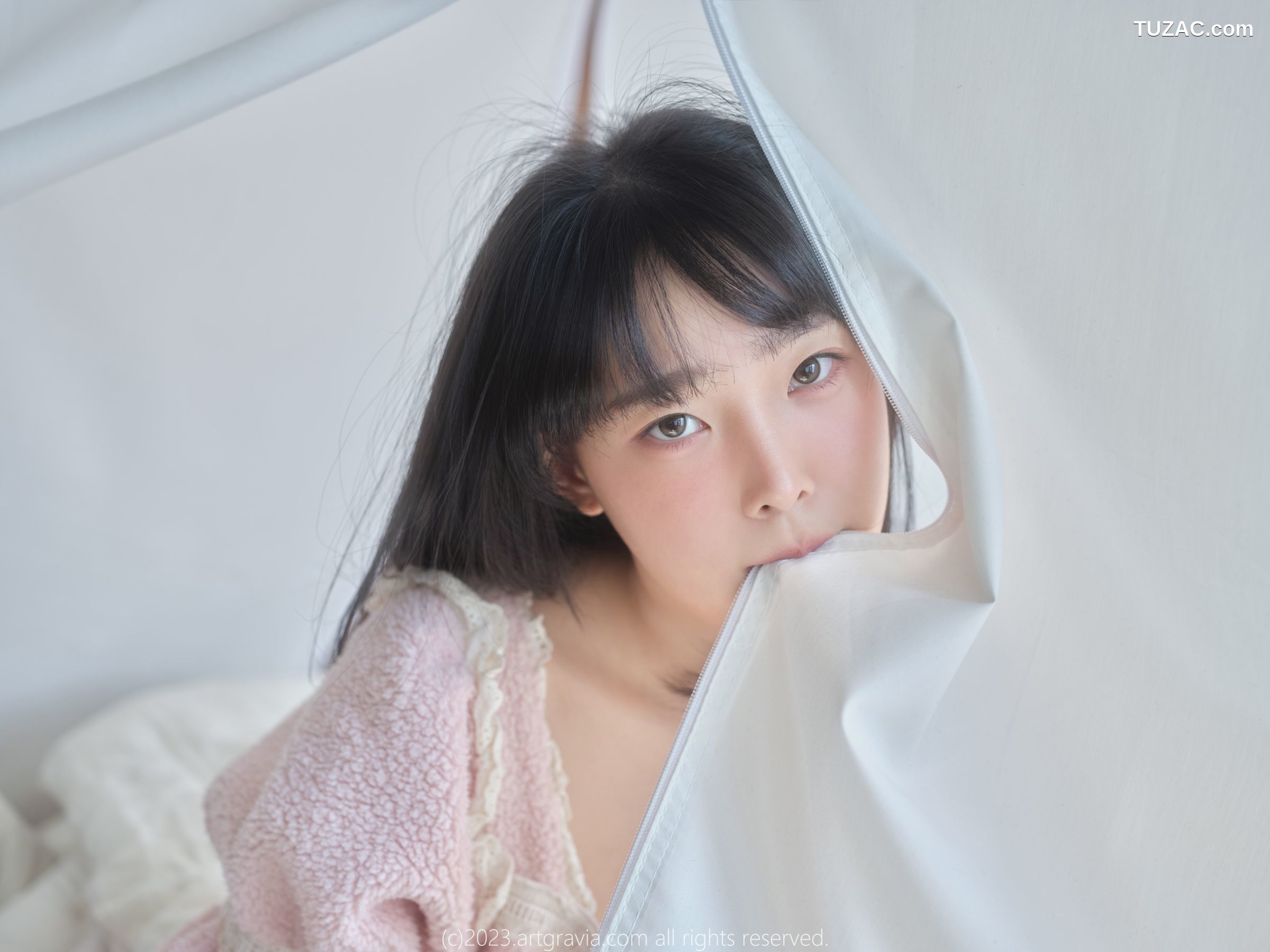 韩国美女-Kang-Inkyung-粉色睡衣-AG-Vol.537