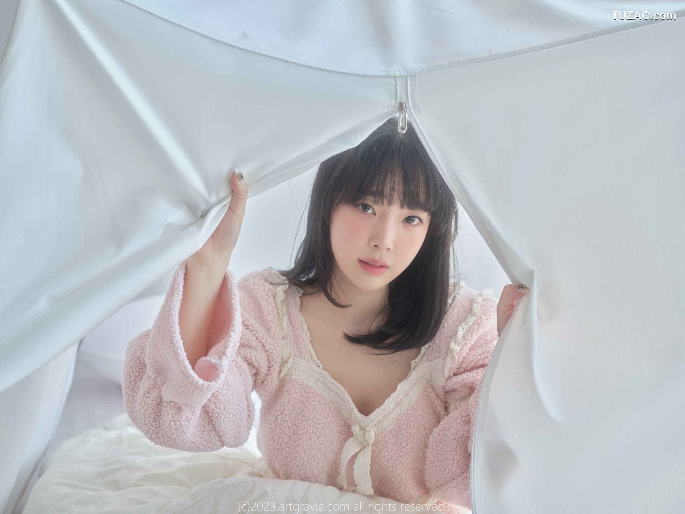 韩国美女-Kang-Inkyung-粉色睡衣-AG-Vol.537