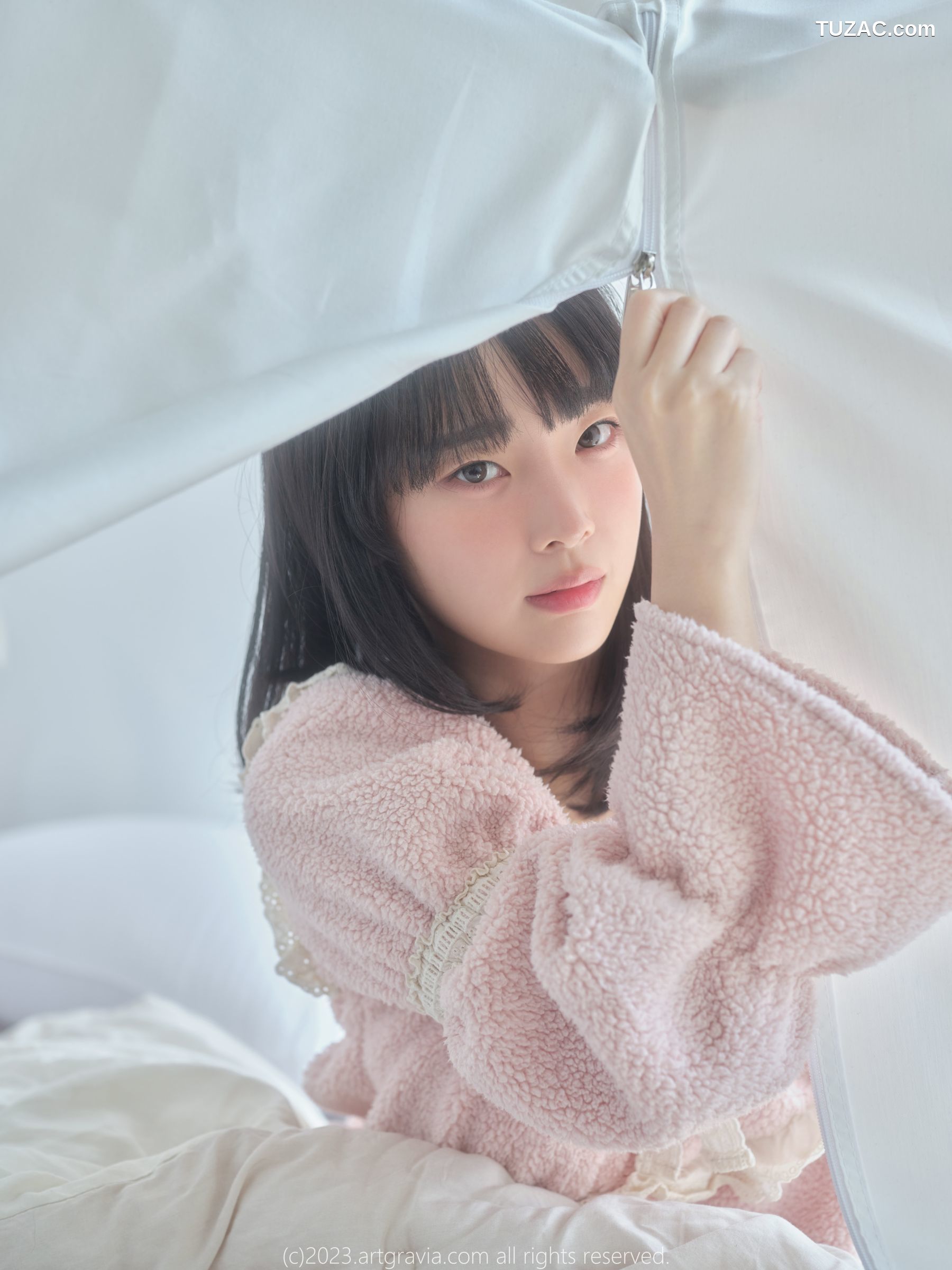 韩国美女-Kang-Inkyung-粉色睡衣-AG-Vol.537