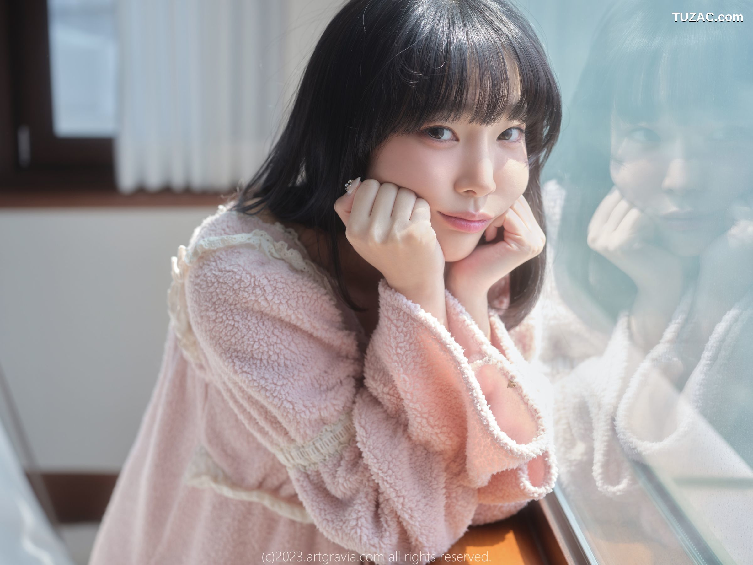 韩国美女-Kang-Inkyung-粉色睡衣-AG-Vol.537