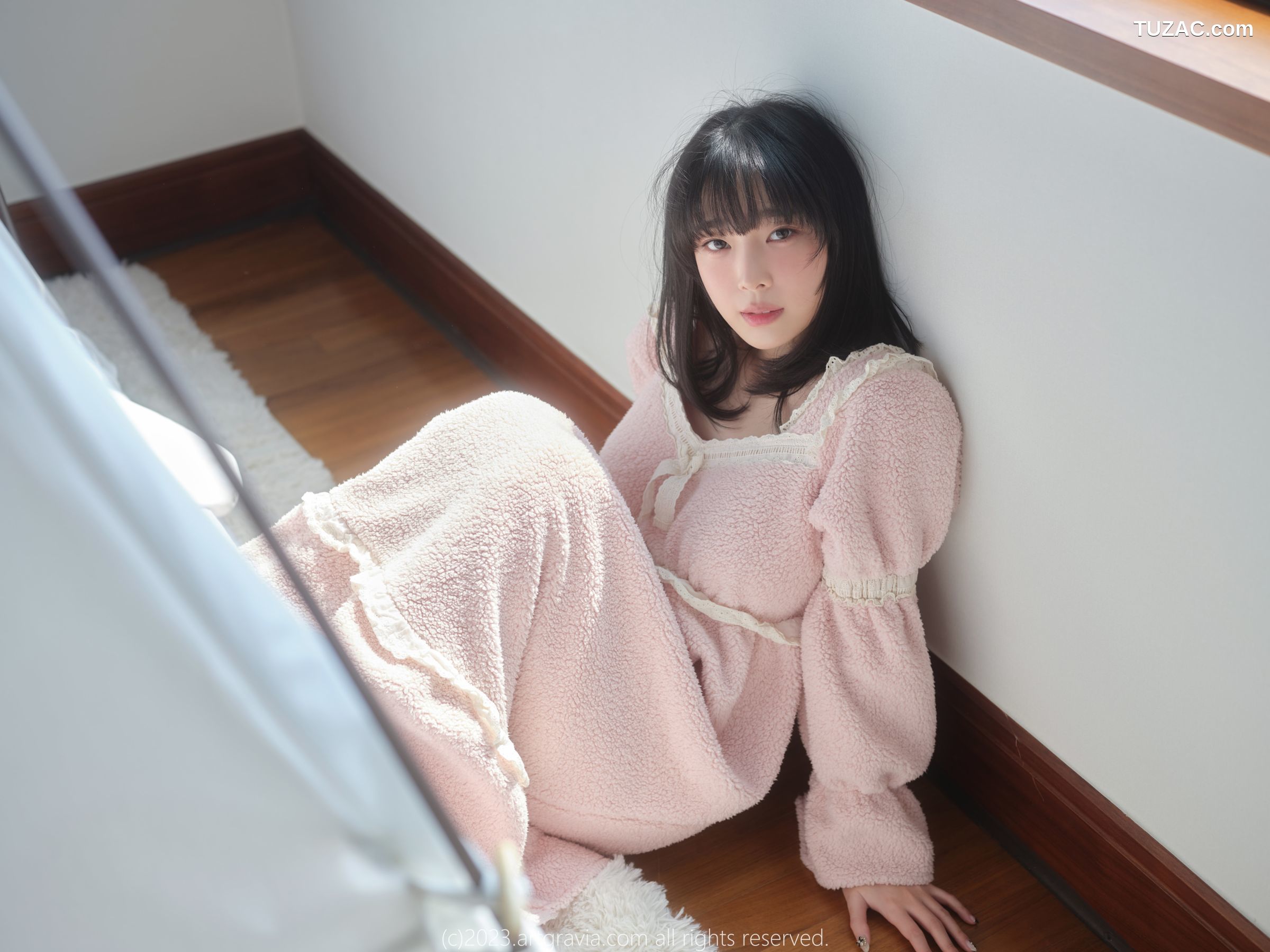 韩国美女-Kang-Inkyung-粉色睡衣-AG-Vol.537