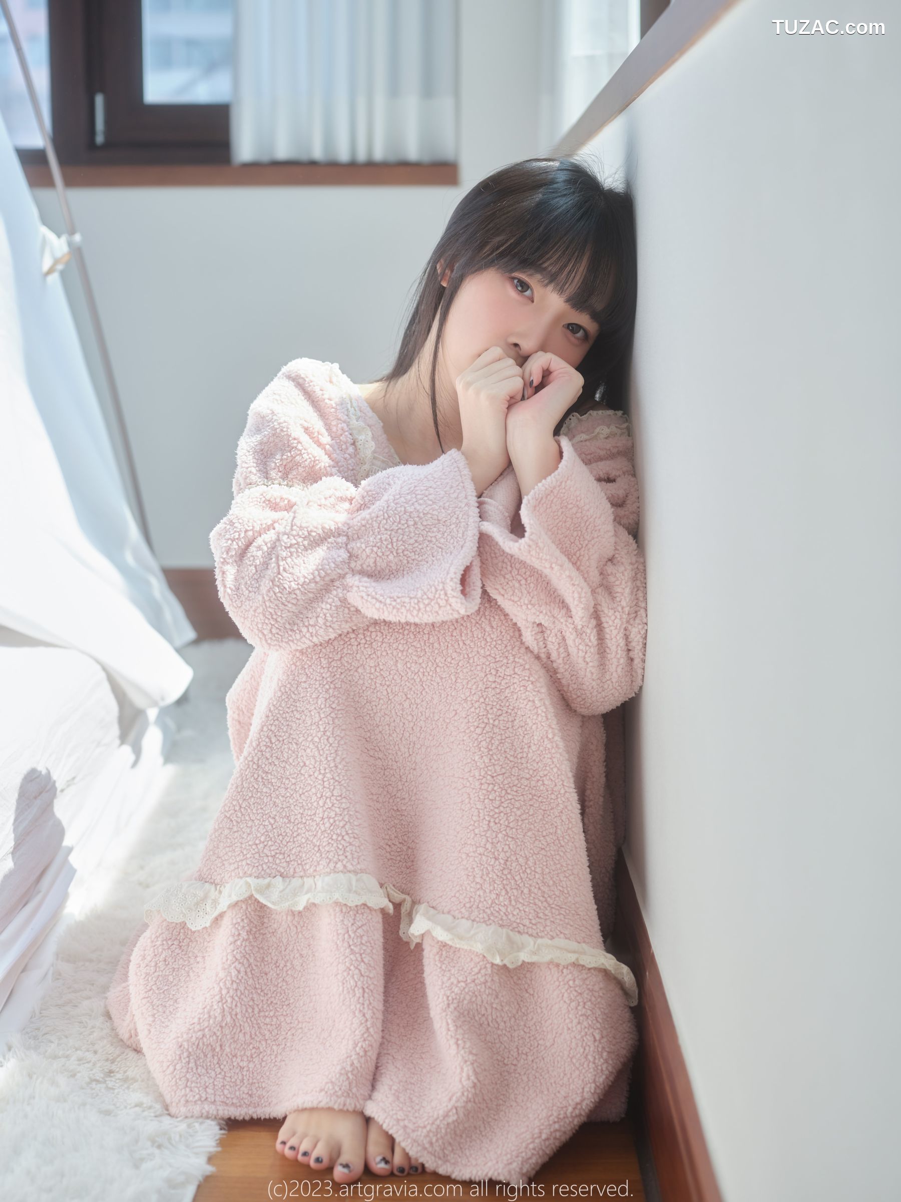 韩国美女-Kang-Inkyung-粉色睡衣-AG-Vol.537