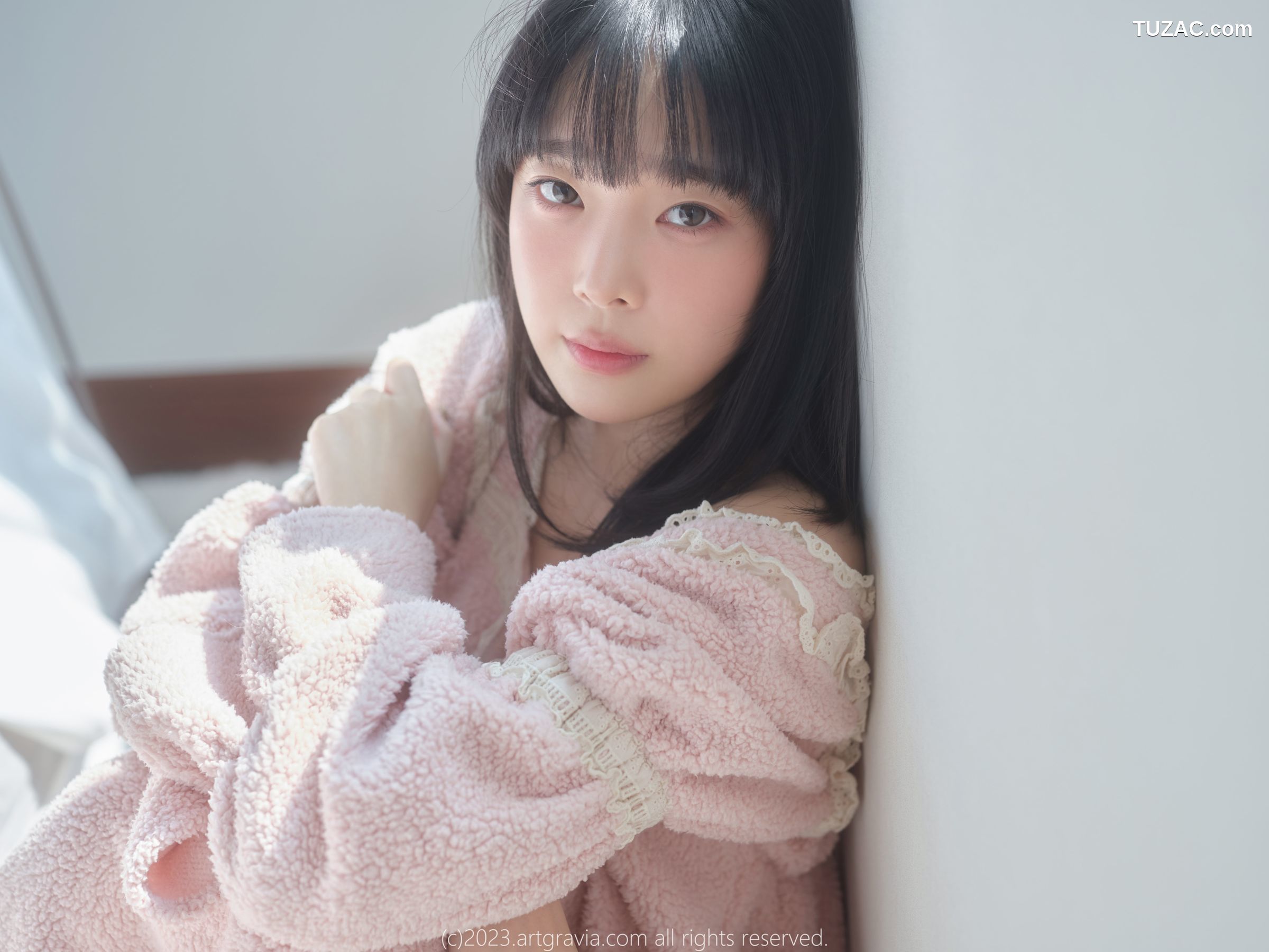 韩国美女-Kang-Inkyung-粉色睡衣-AG-Vol.537