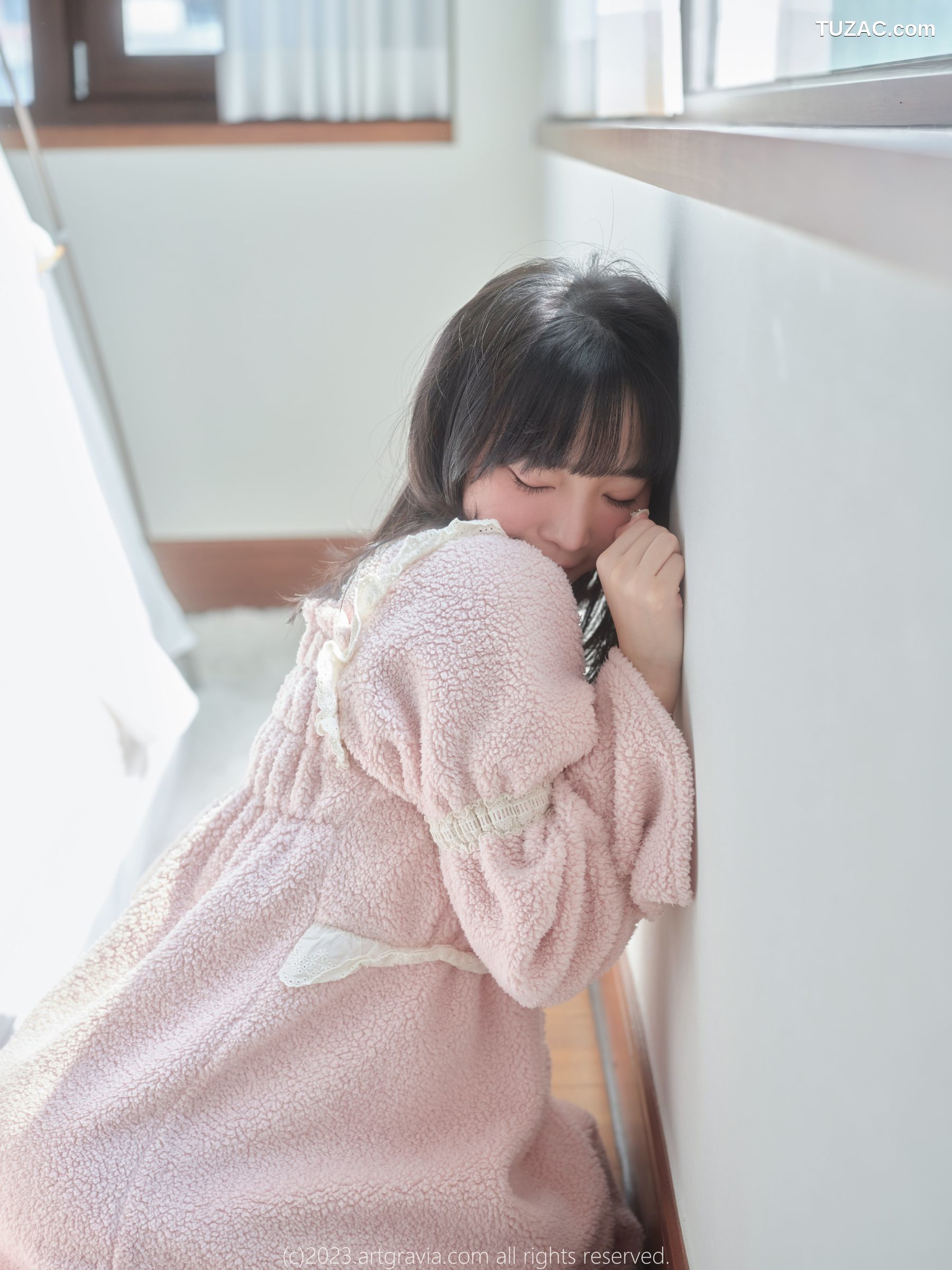 韩国美女-Kang-Inkyung-粉色睡衣-AG-Vol.537