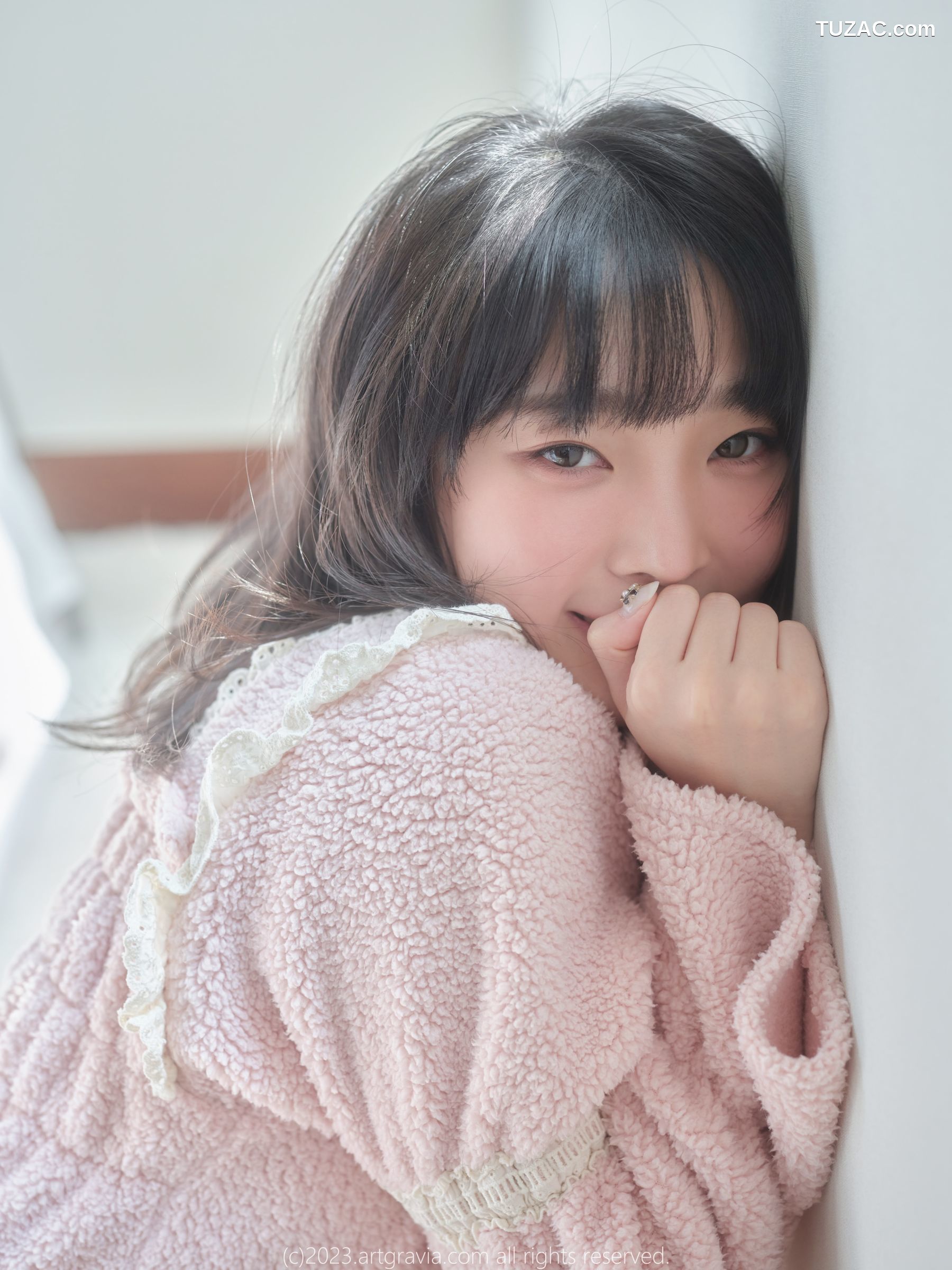 韩国美女-Kang-Inkyung-粉色睡衣-AG-Vol.537