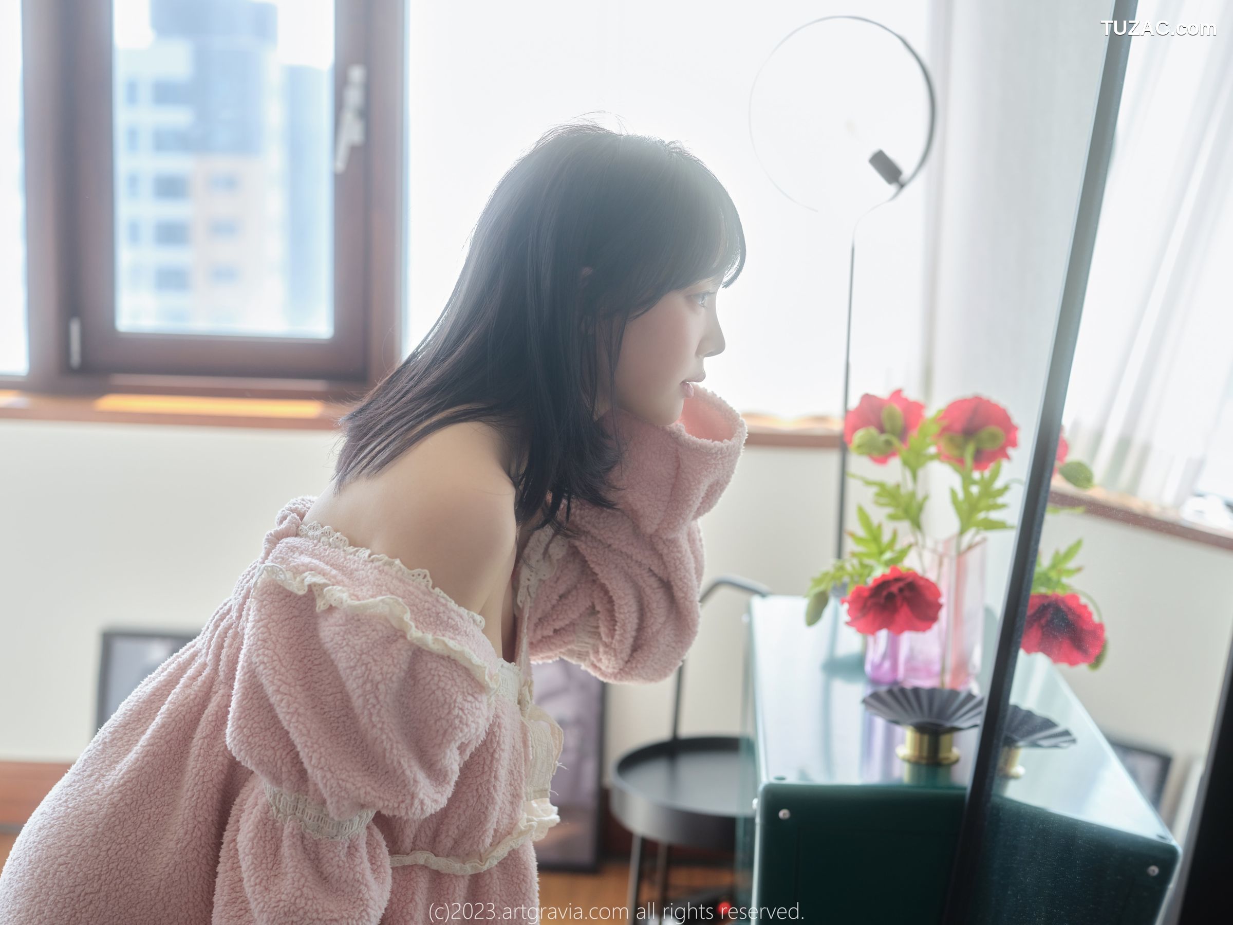 韩国美女-Kang-Inkyung-粉色睡衣-AG-Vol.537