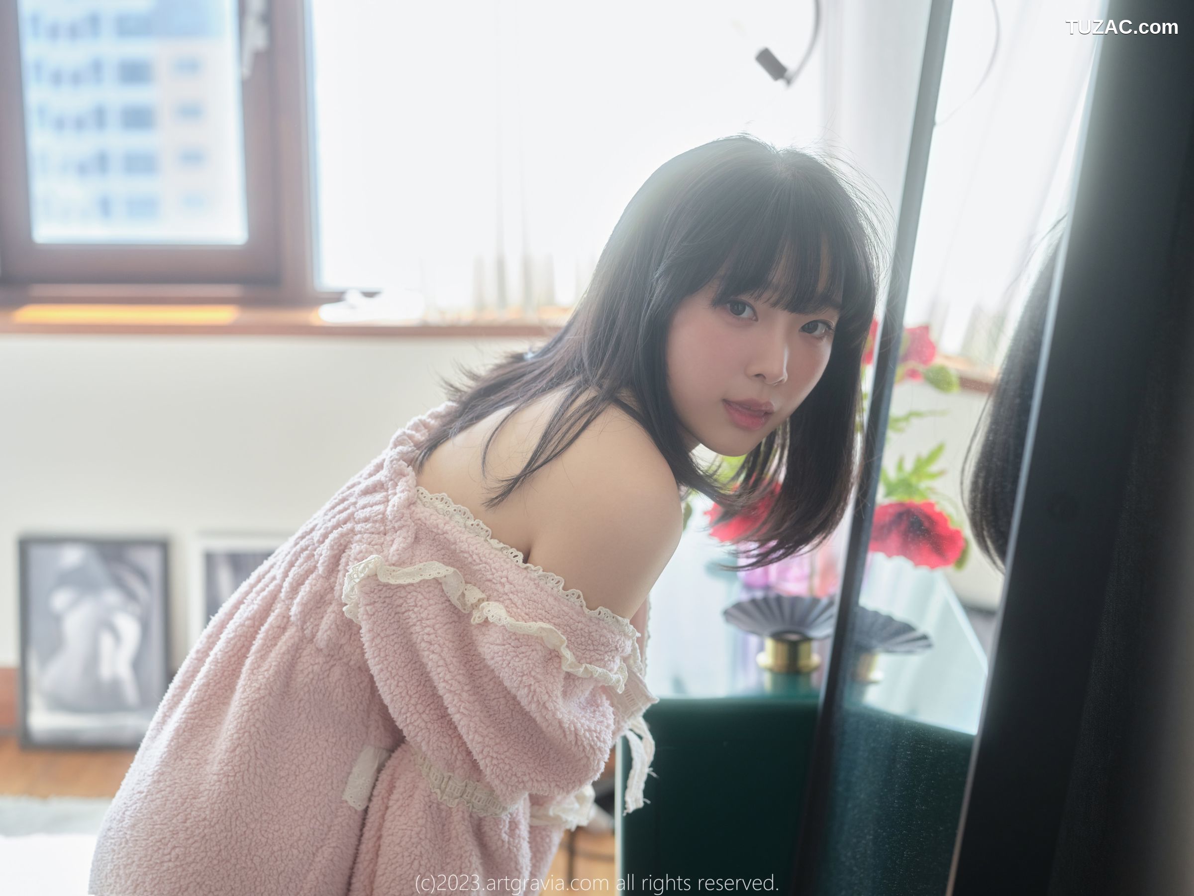 韩国美女-Kang-Inkyung-粉色睡衣-AG-Vol.537