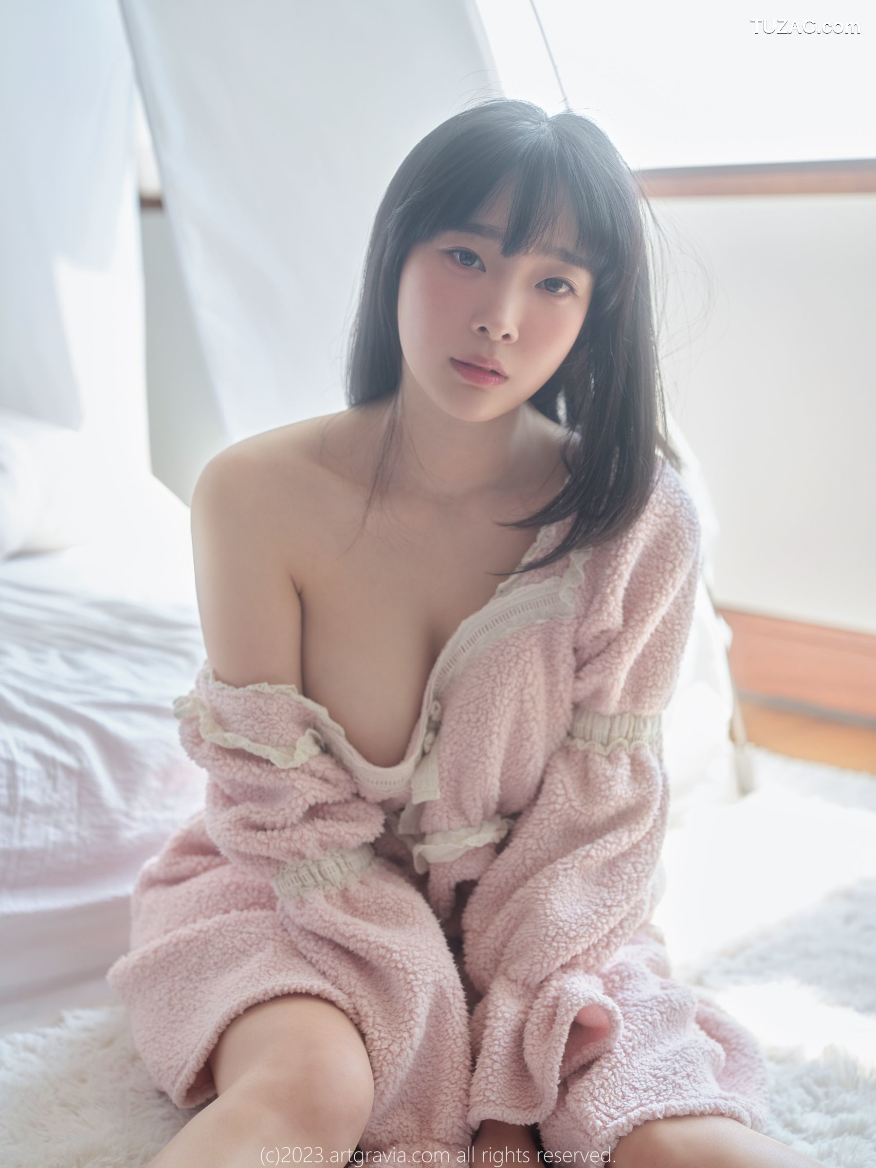 韩国美女-Kang-Inkyung-粉色睡衣-AG-Vol.537