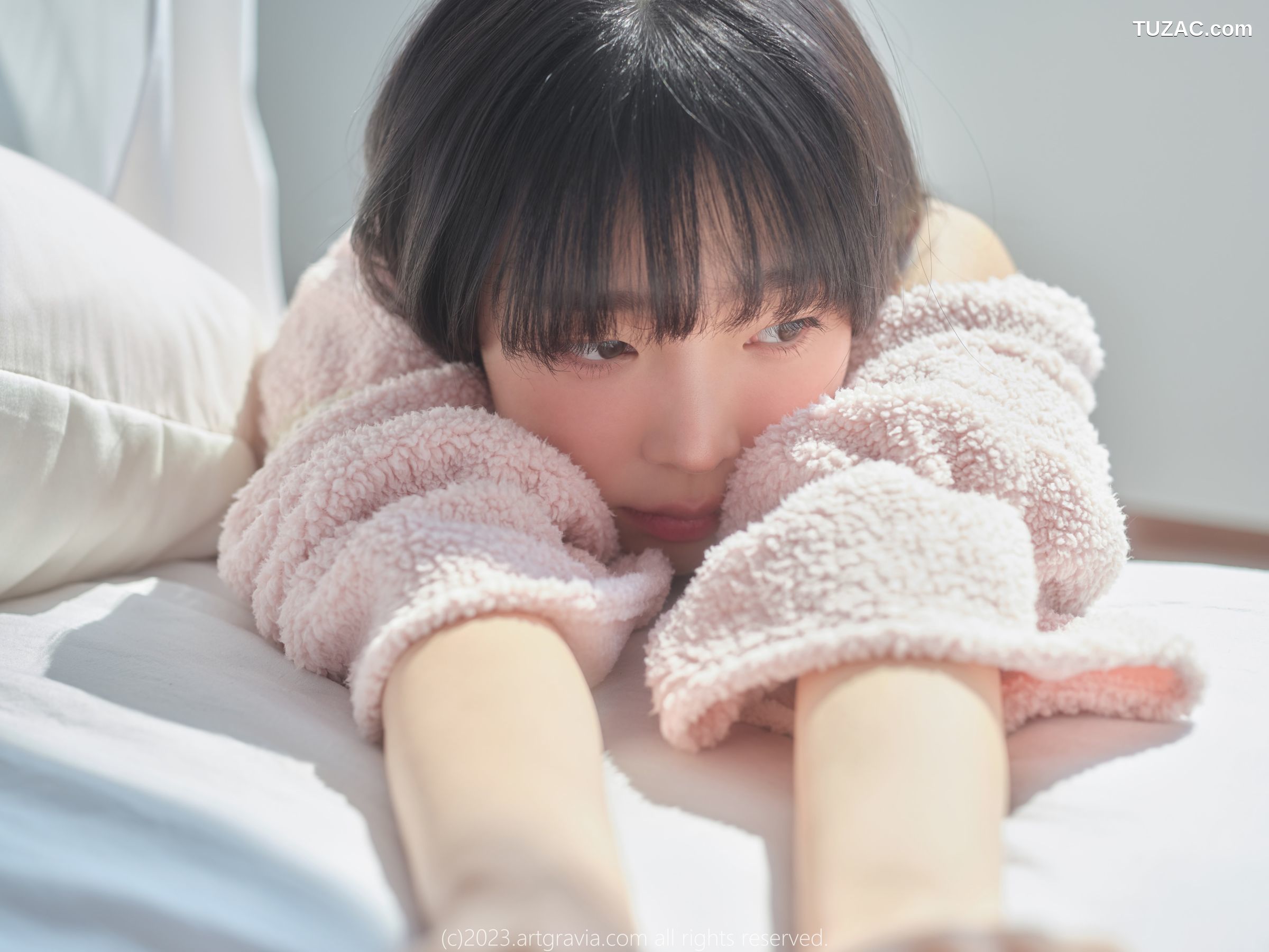 韩国美女-Kang-Inkyung-粉色睡衣-AG-Vol.537