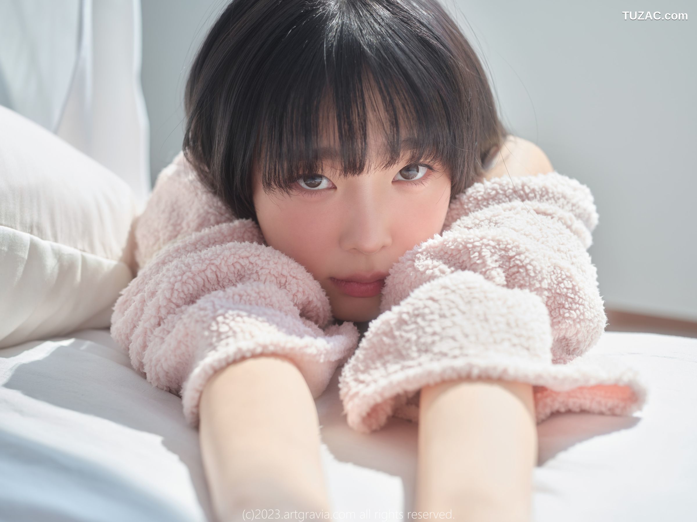 韩国美女-Kang-Inkyung-粉色睡衣-AG-Vol.537