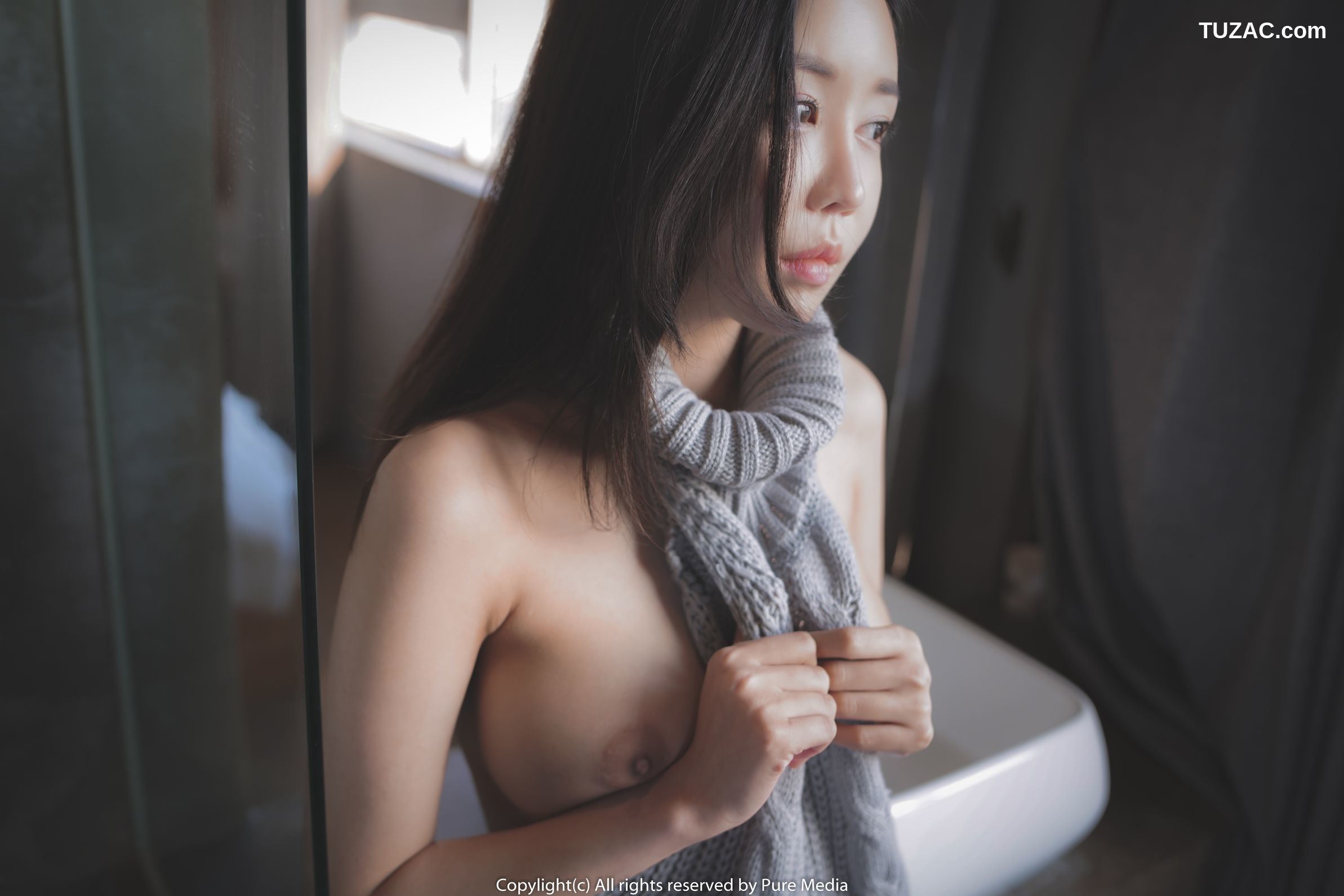 韩国美女-Leah-灰色针织衫捆绑-Pure-Media-Vol.052
