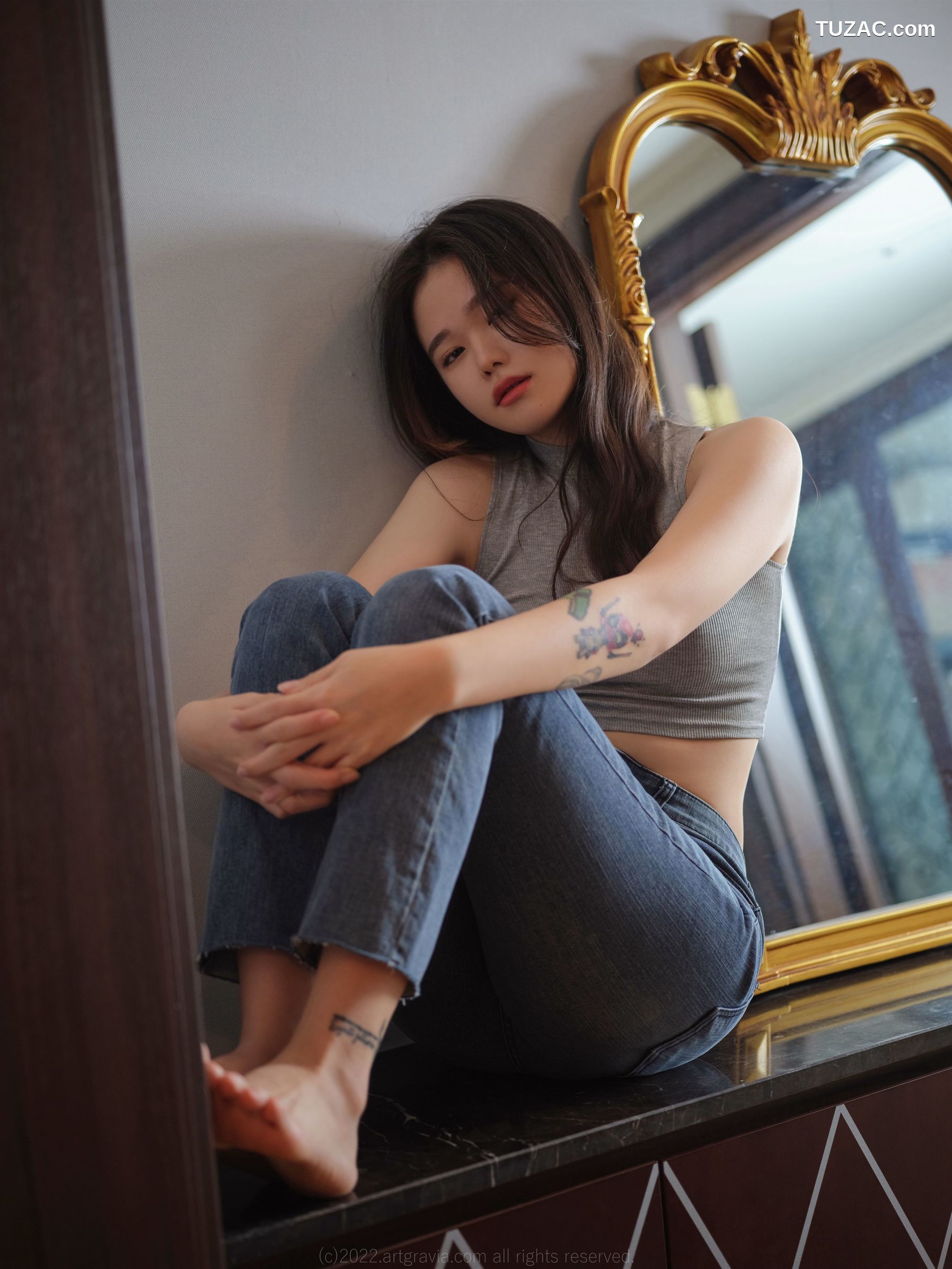 韩国美女-Sira-小恶魔黑色皮质情趣内衣-ArtGravia-373