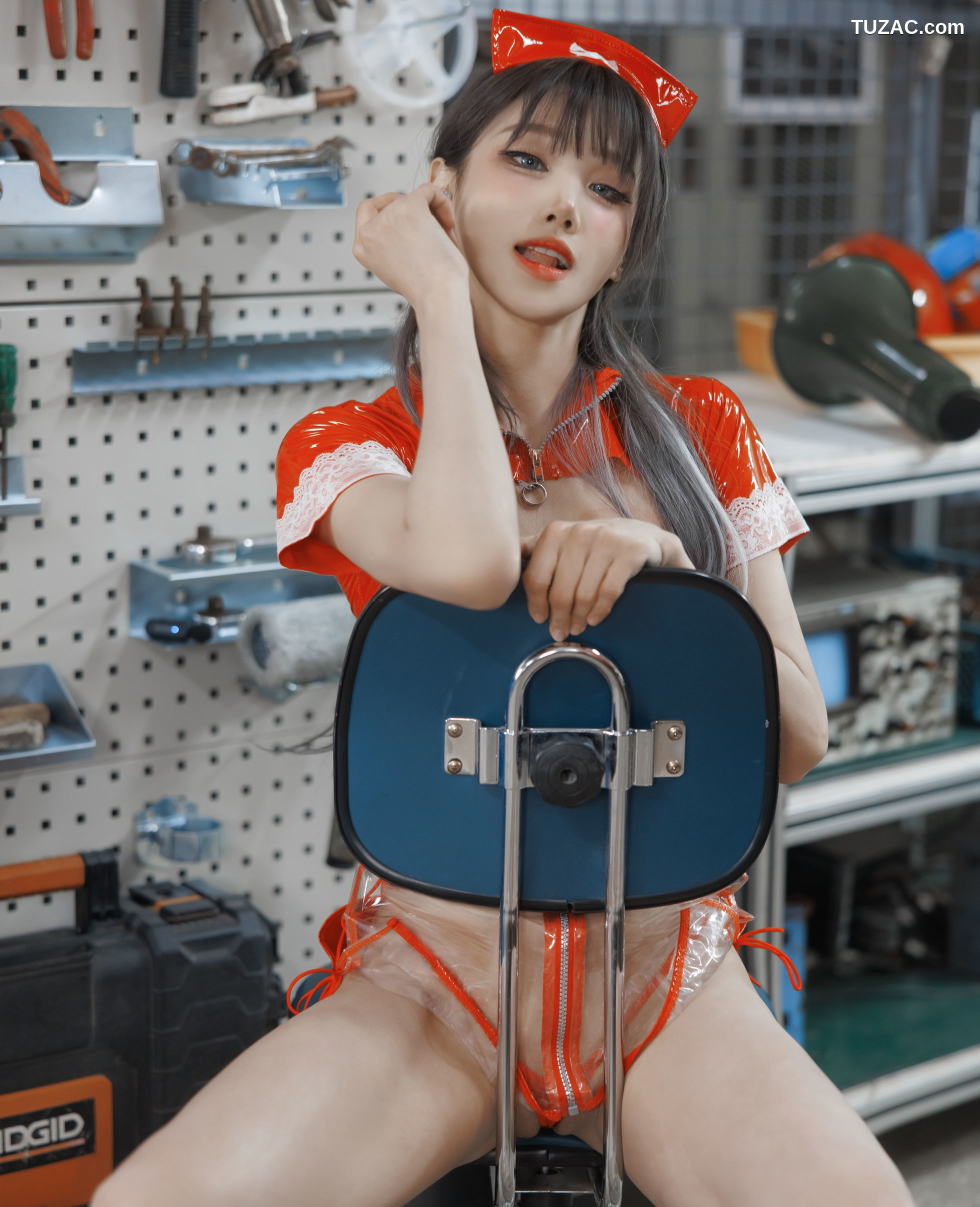 韩国美女-Taeri-橘色透视装-Transparent-Costume-Bimilstory-Vol.21