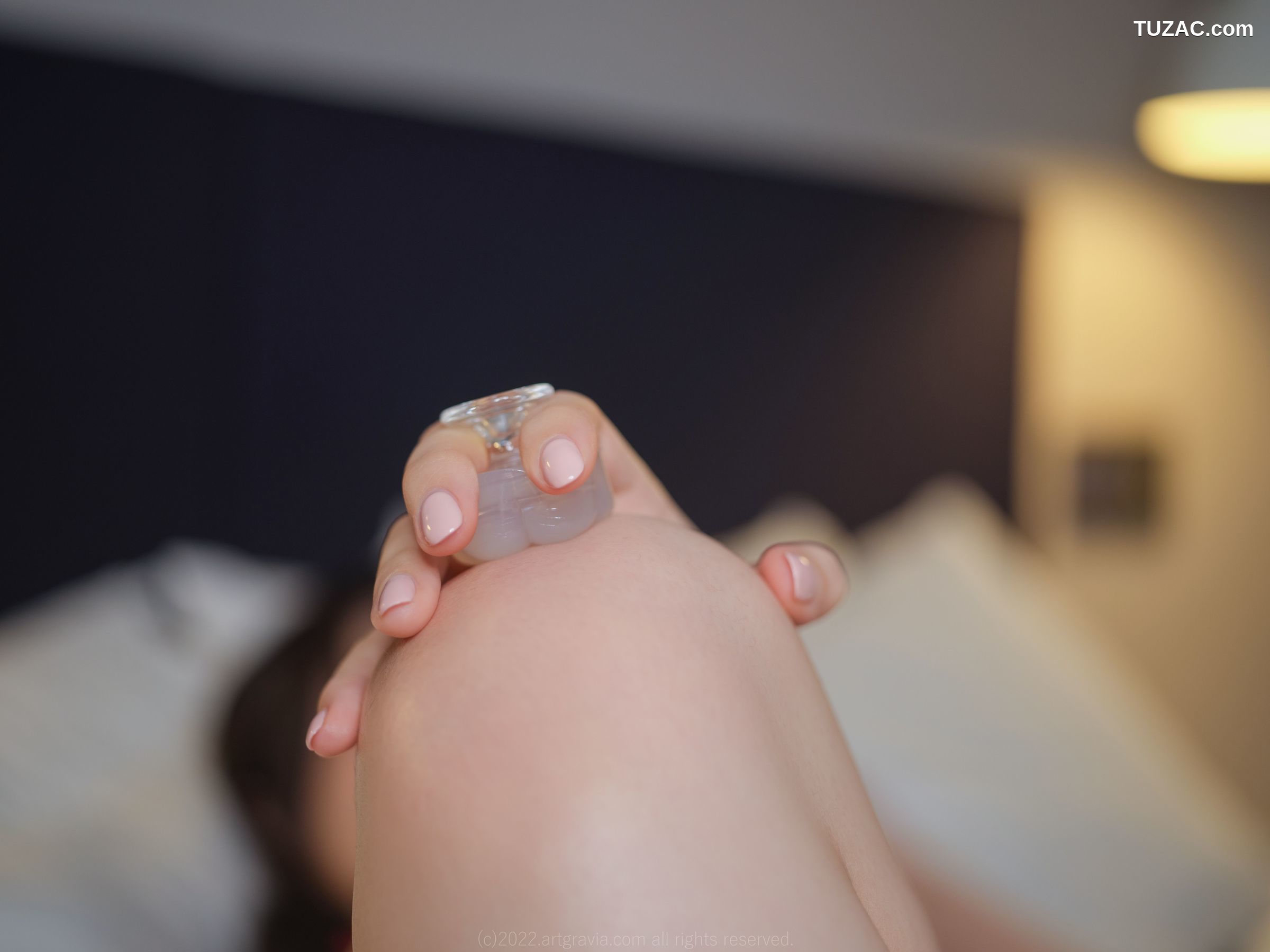 韩国美女-Wuyo-红蕾丝粉蕾丝手铐-ArtGravia-393