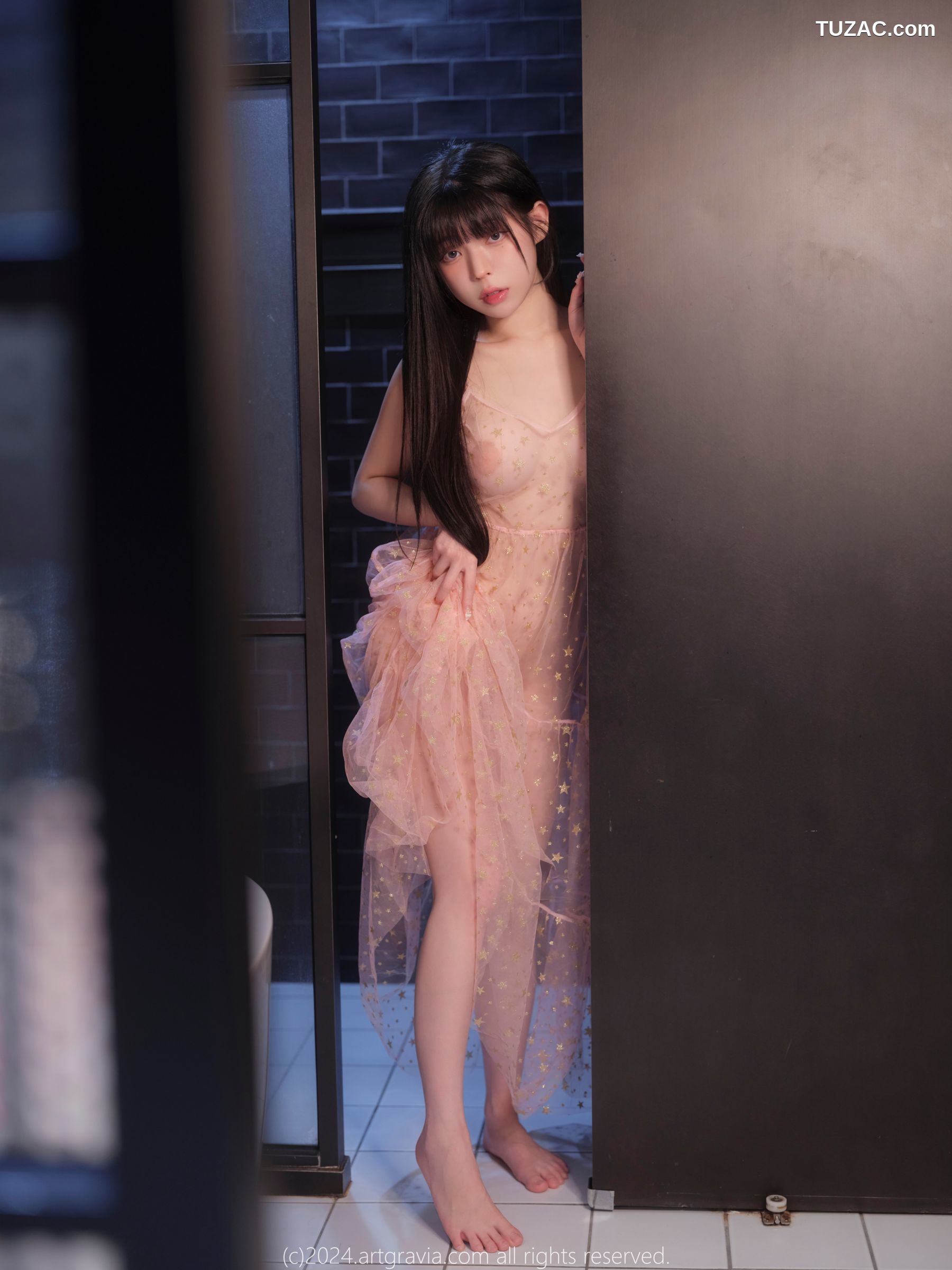 韩国美女-Yudi-淡粉透视薄纱-ArtGravia-632