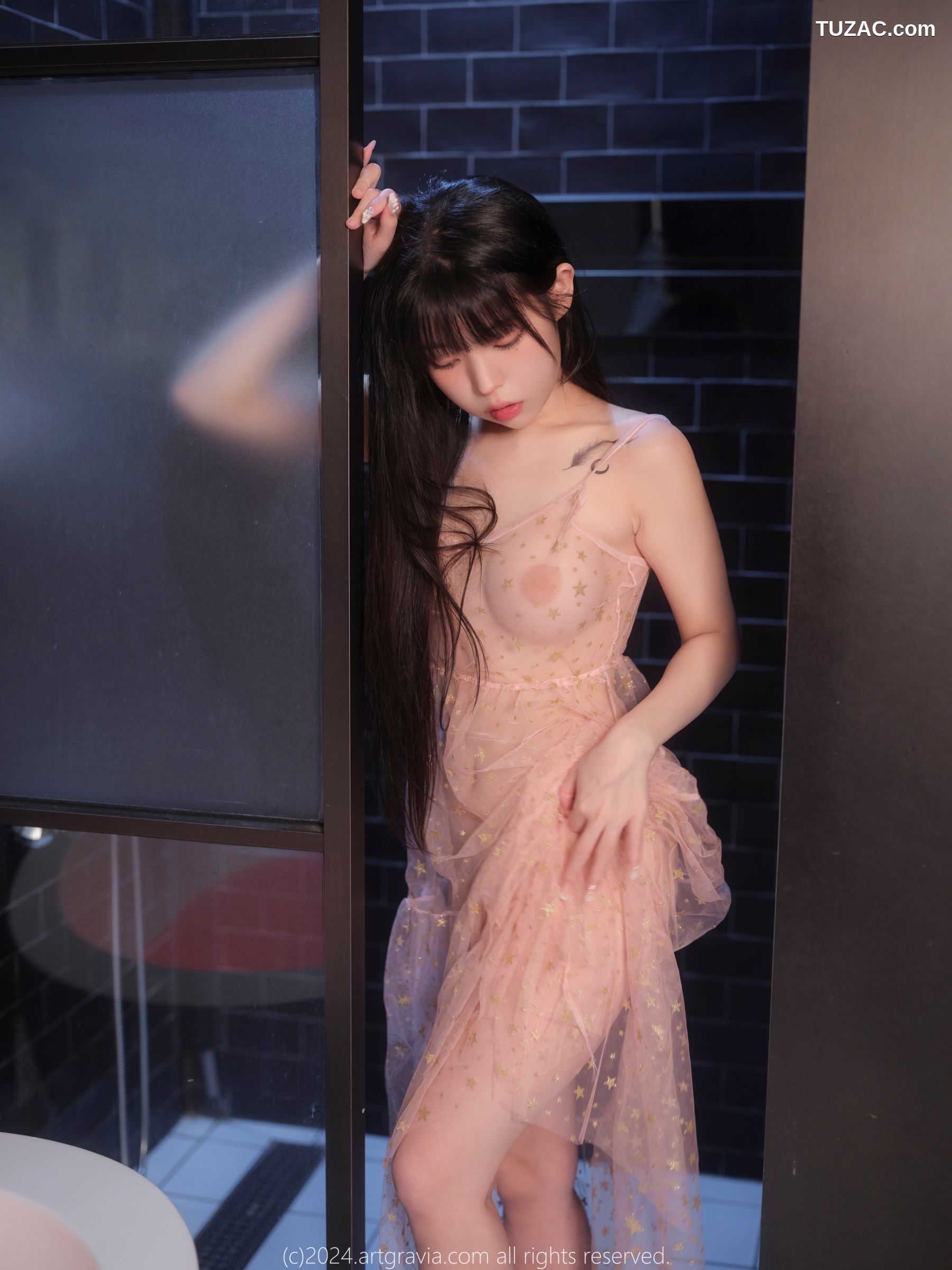 韩国美女-Yudi-淡粉透视薄纱-ArtGravia-632