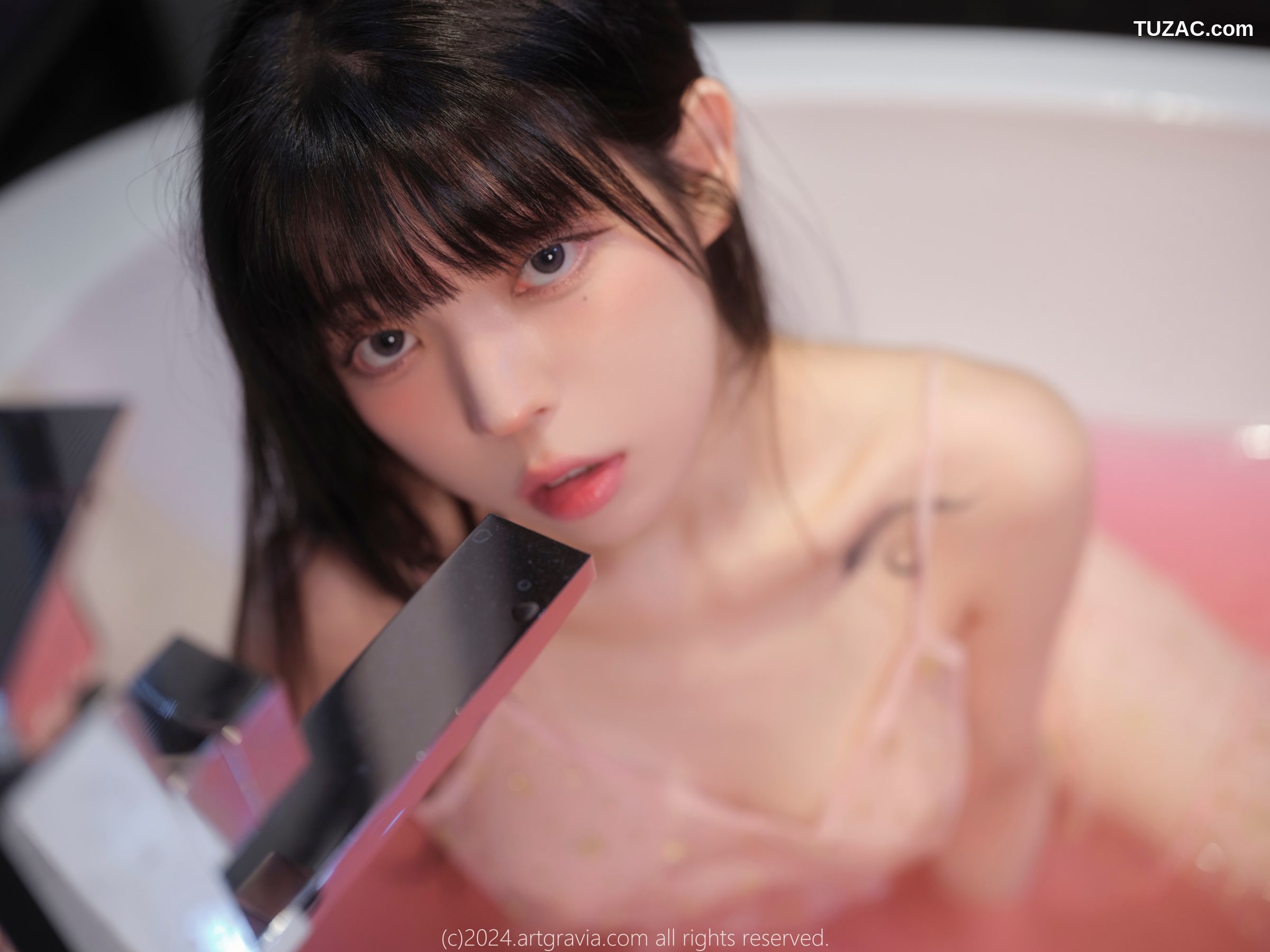 韩国美女-Yudi-淡粉透视薄纱-ArtGravia-632