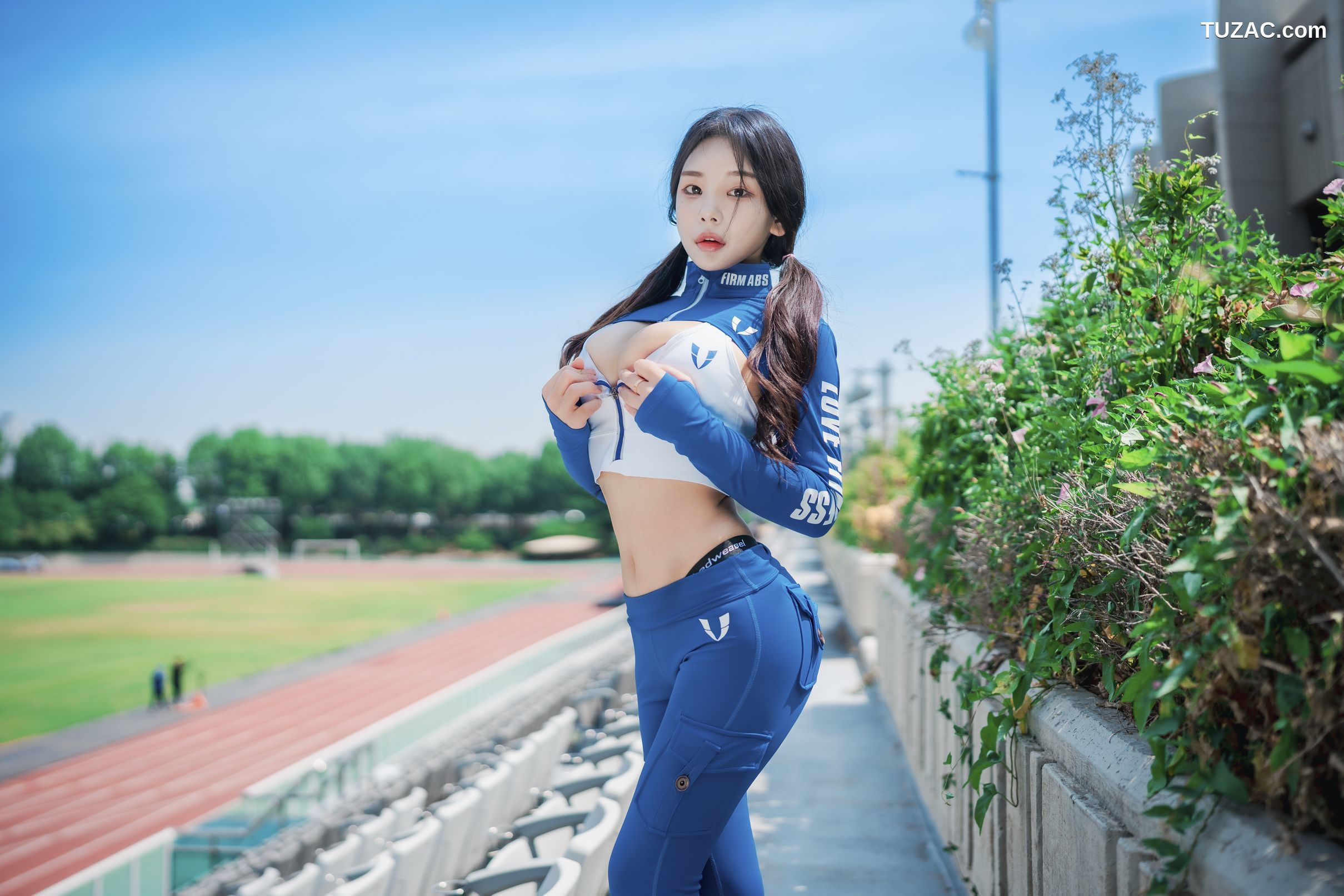 韩国美女-Zzyuri-쮸리-蓝色松紧装-Loose-and-Tight-Refreshing-Blue-DJAWA