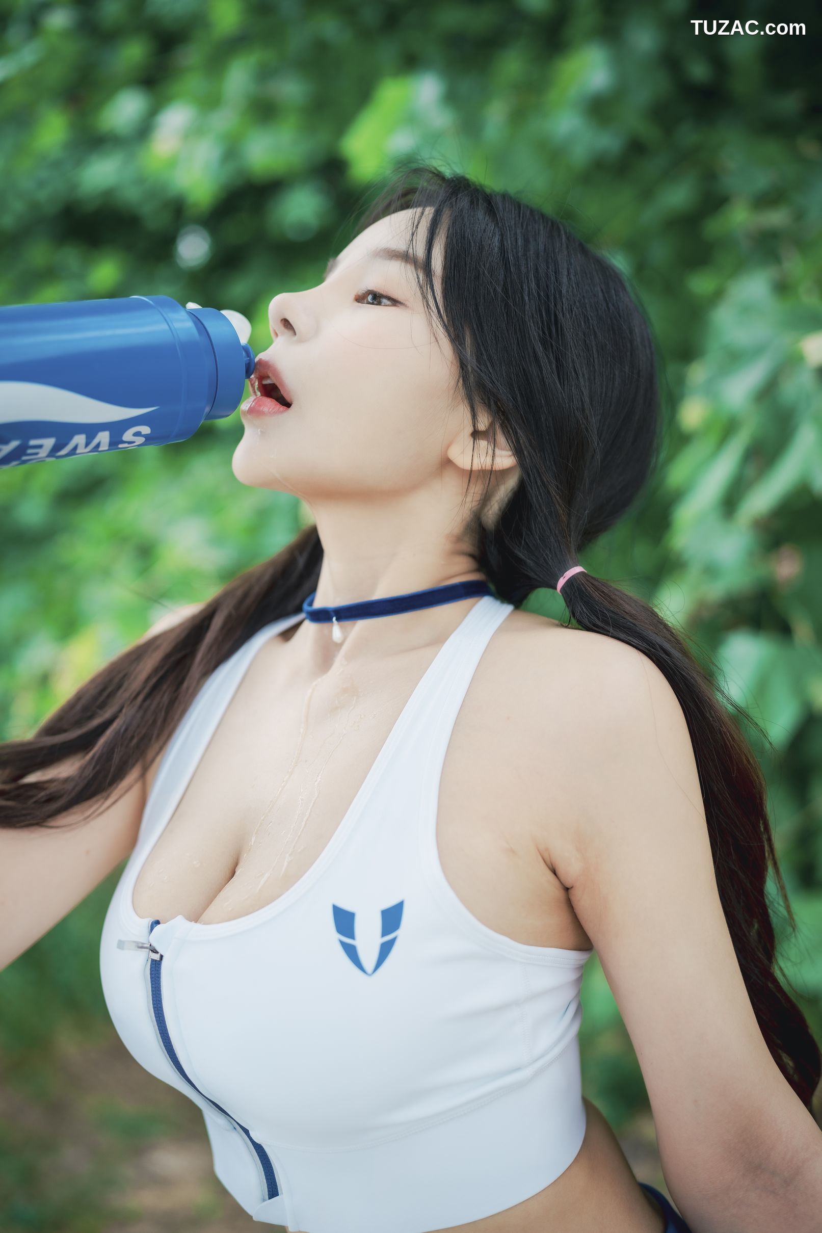 韩国美女-Zzyuri-쮸리-蓝色松紧装-Loose-and-Tight-Refreshing-Blue-DJAWA