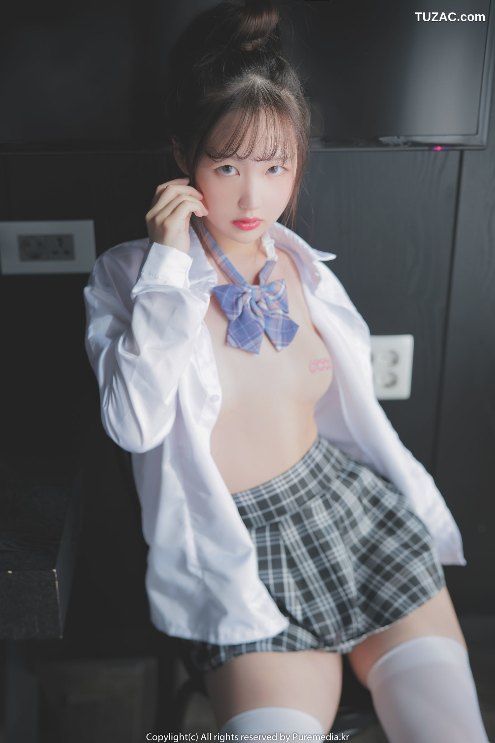 韩国美女-西亚-白衣格子裙-Sia-Pure-Media-Vol.041