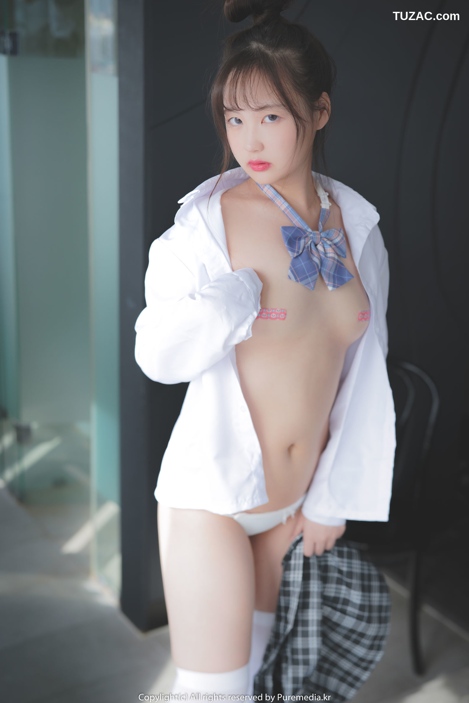 韩国美女-西亚-白衣格子裙-Sia-Pure-Media-Vol.041