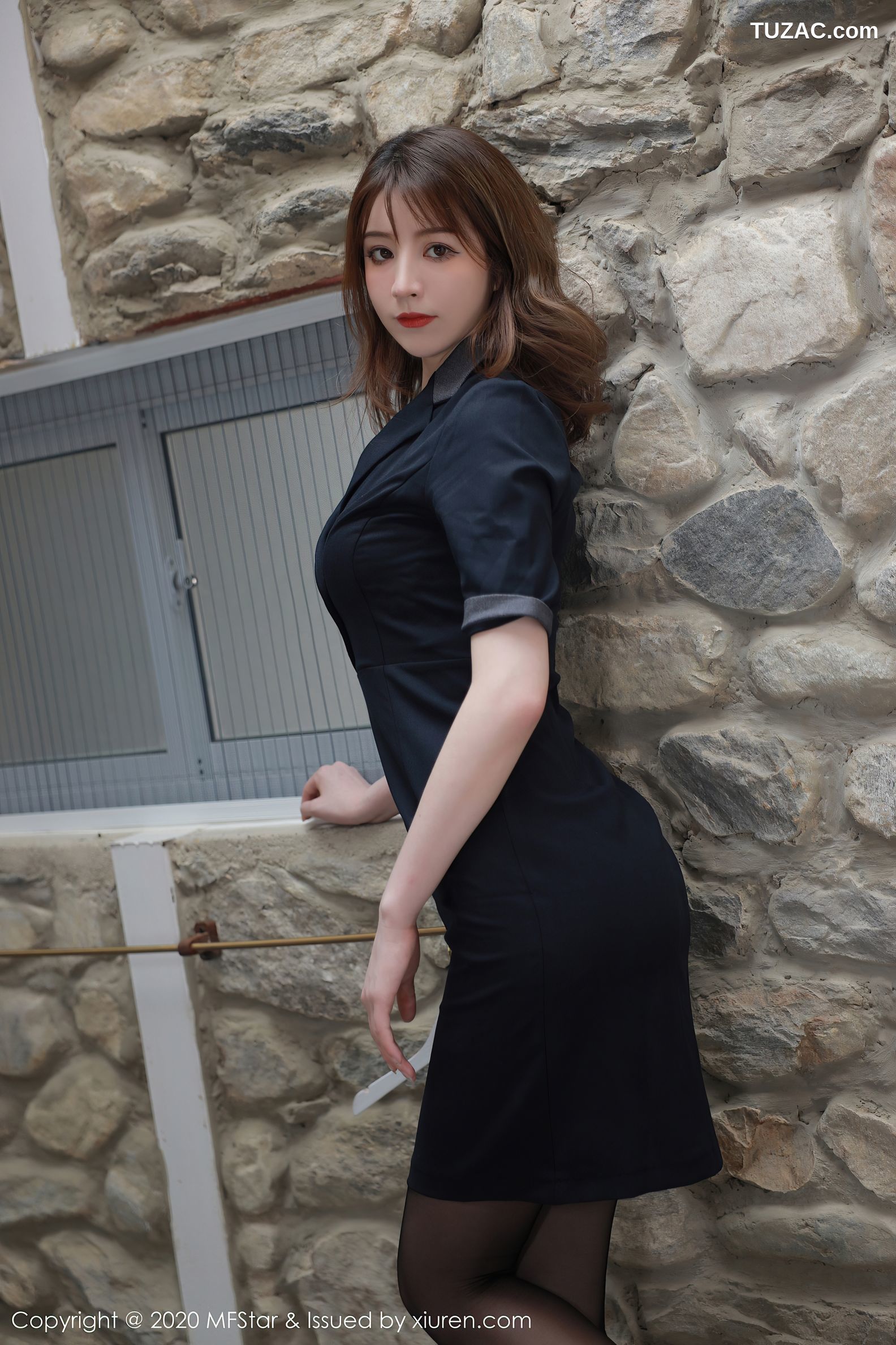 MFStar模范学院-337-yoo优优-浴室黑色制服系列