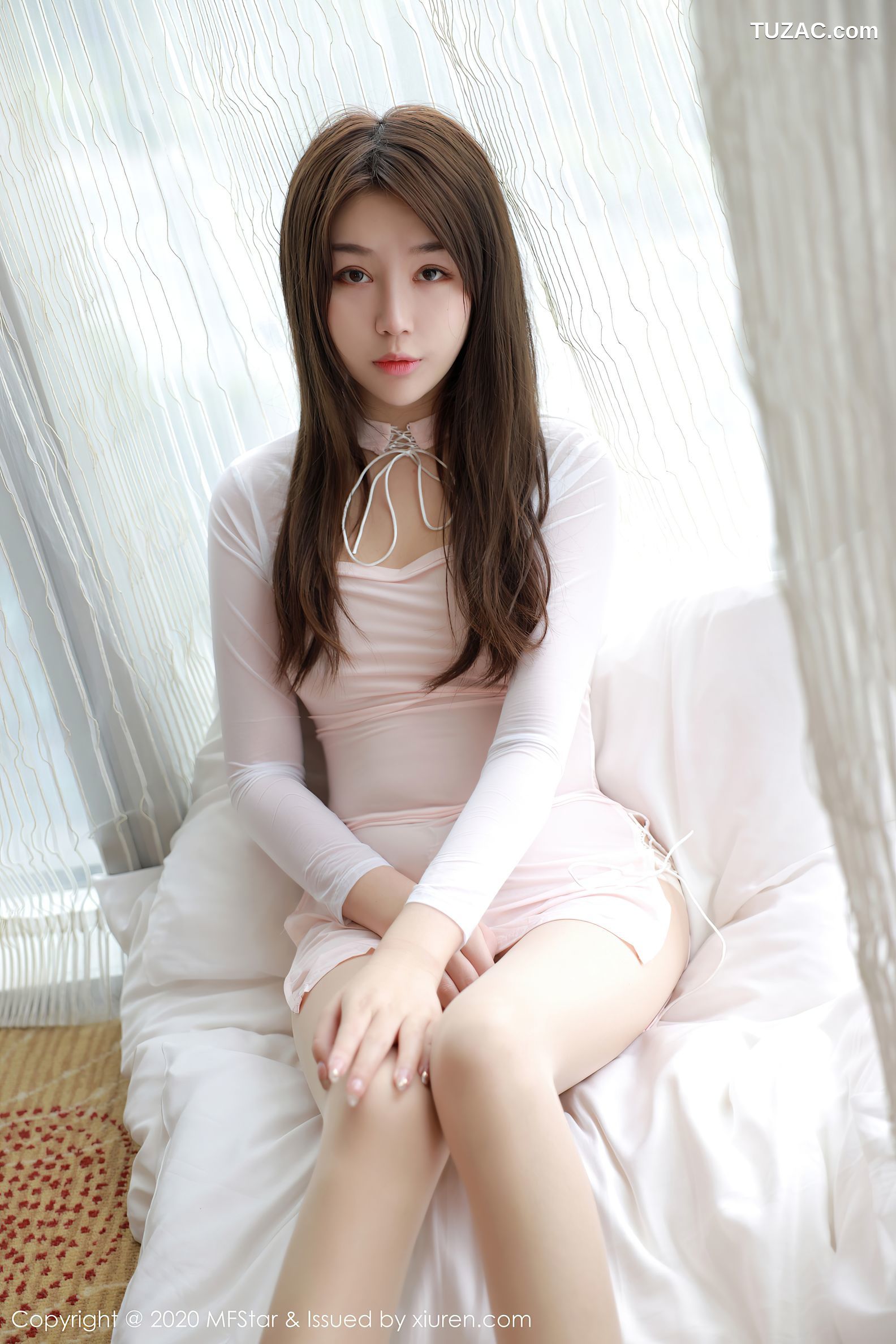 MFStar模范学院-372-梦梵-白色连身裙超薄肉丝