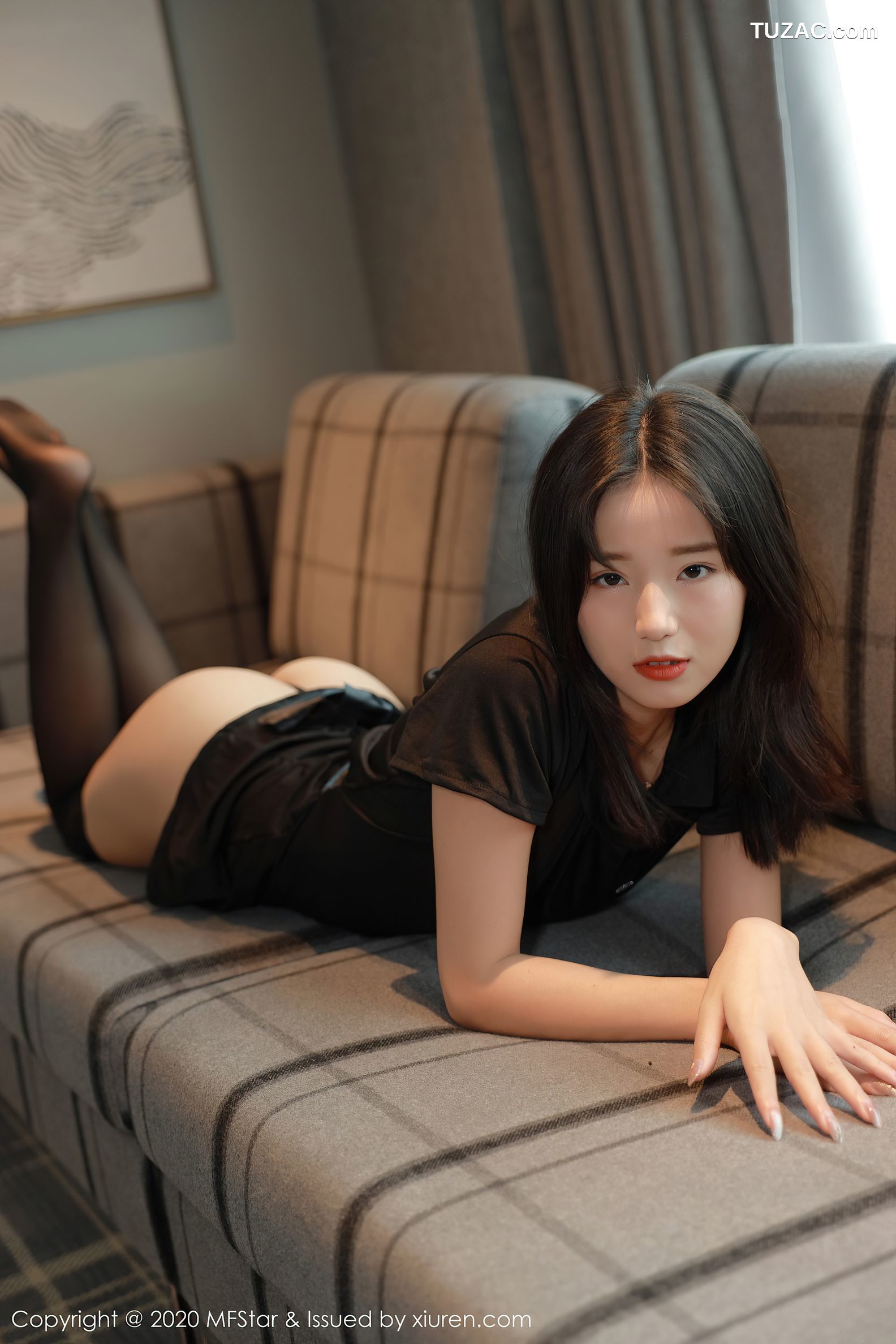 MFStar模范学院-375-仓井优香-黑色服饰丁字裤黑色蕾丝