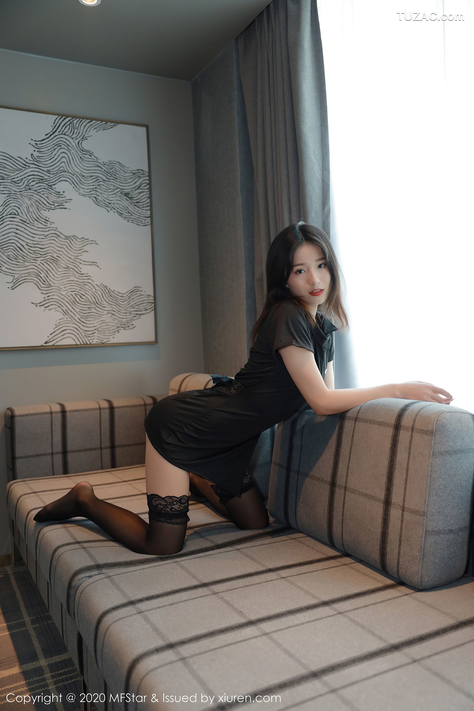 MFStar模范学院-375-仓井优香-黑色服饰丁字裤黑色蕾丝