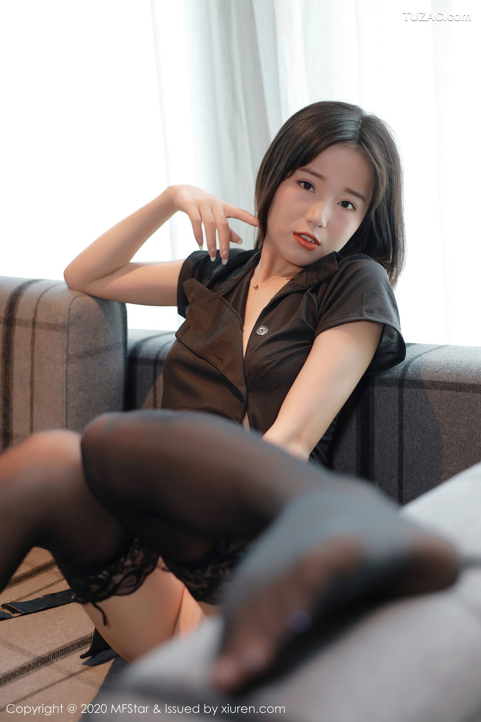 MFStar模范学院-375-仓井优香-黑色服饰丁字裤黑色蕾丝