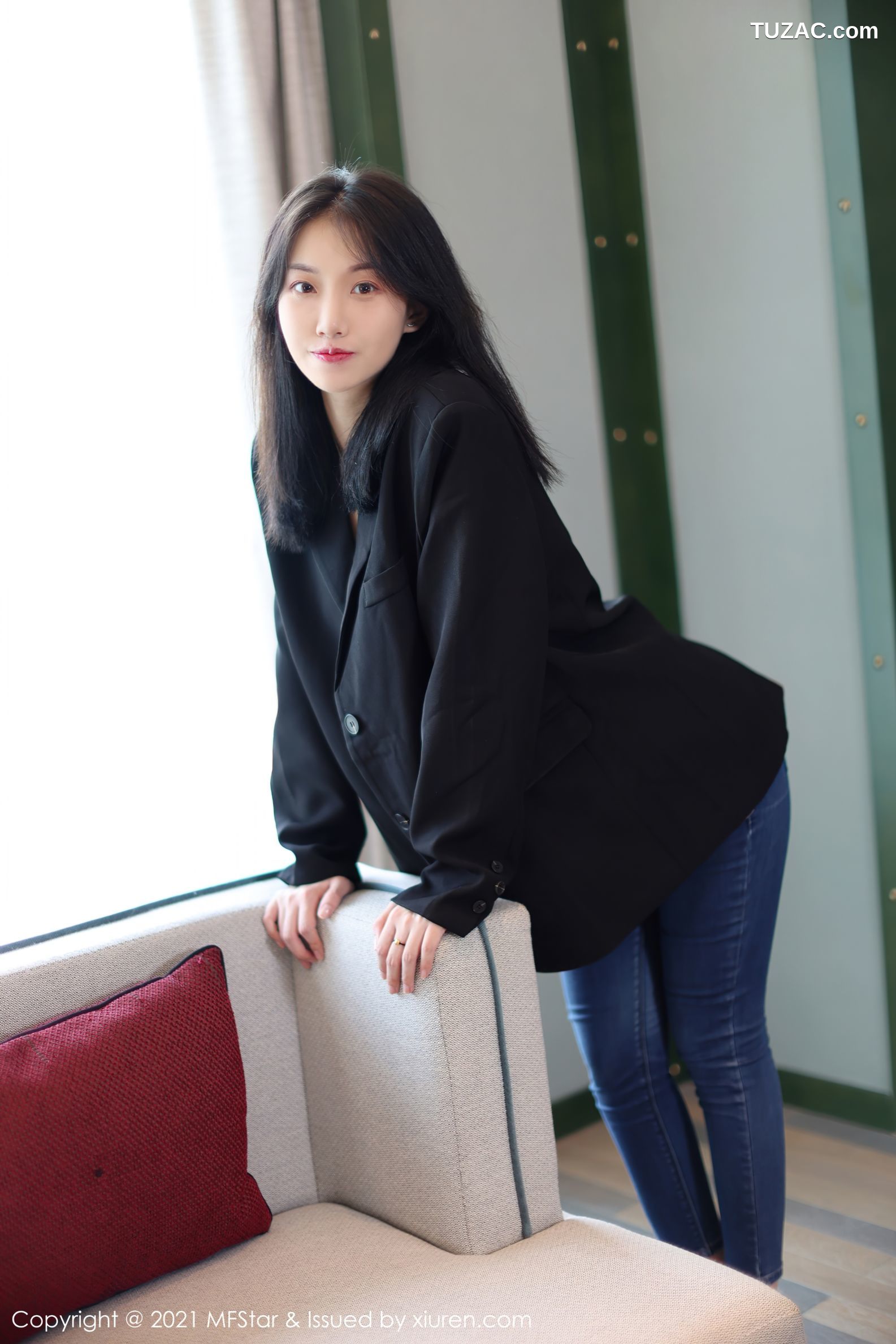 MFStar模范学院-530-一颗甜蛋黄a-牛仔裤蕾丝内衣-2021.08.30