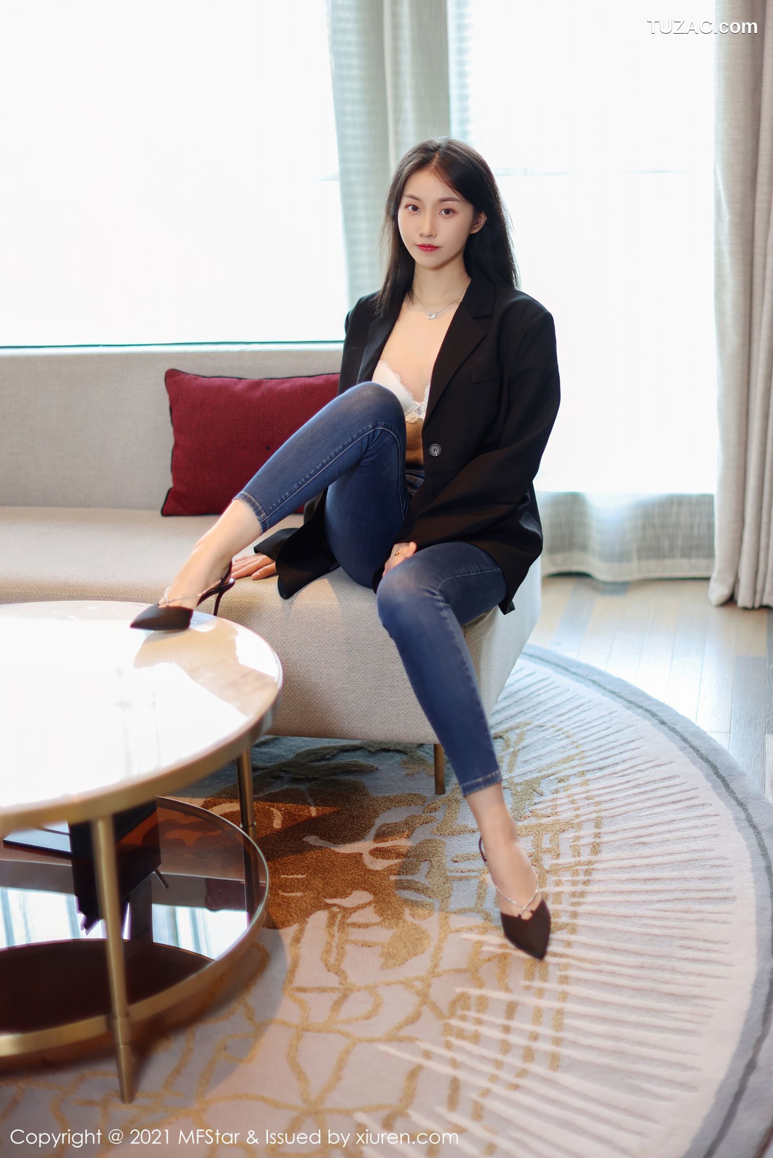 MFStar模范学院-530-一颗甜蛋黄a-牛仔裤蕾丝内衣-2021.08.30